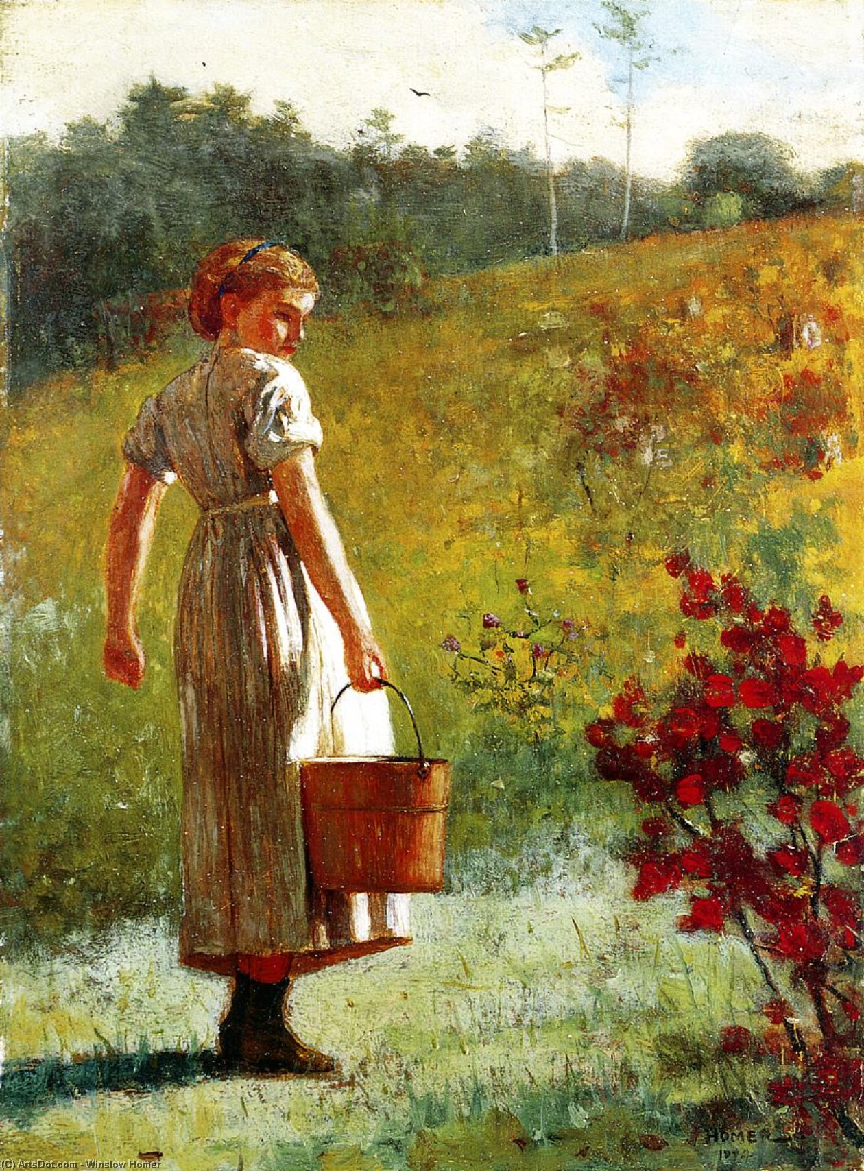 Order Oil Painting Replica Returning from the Spring, 1874 by Winslow Homer (1836-1910, United States) | ArtsDot.com