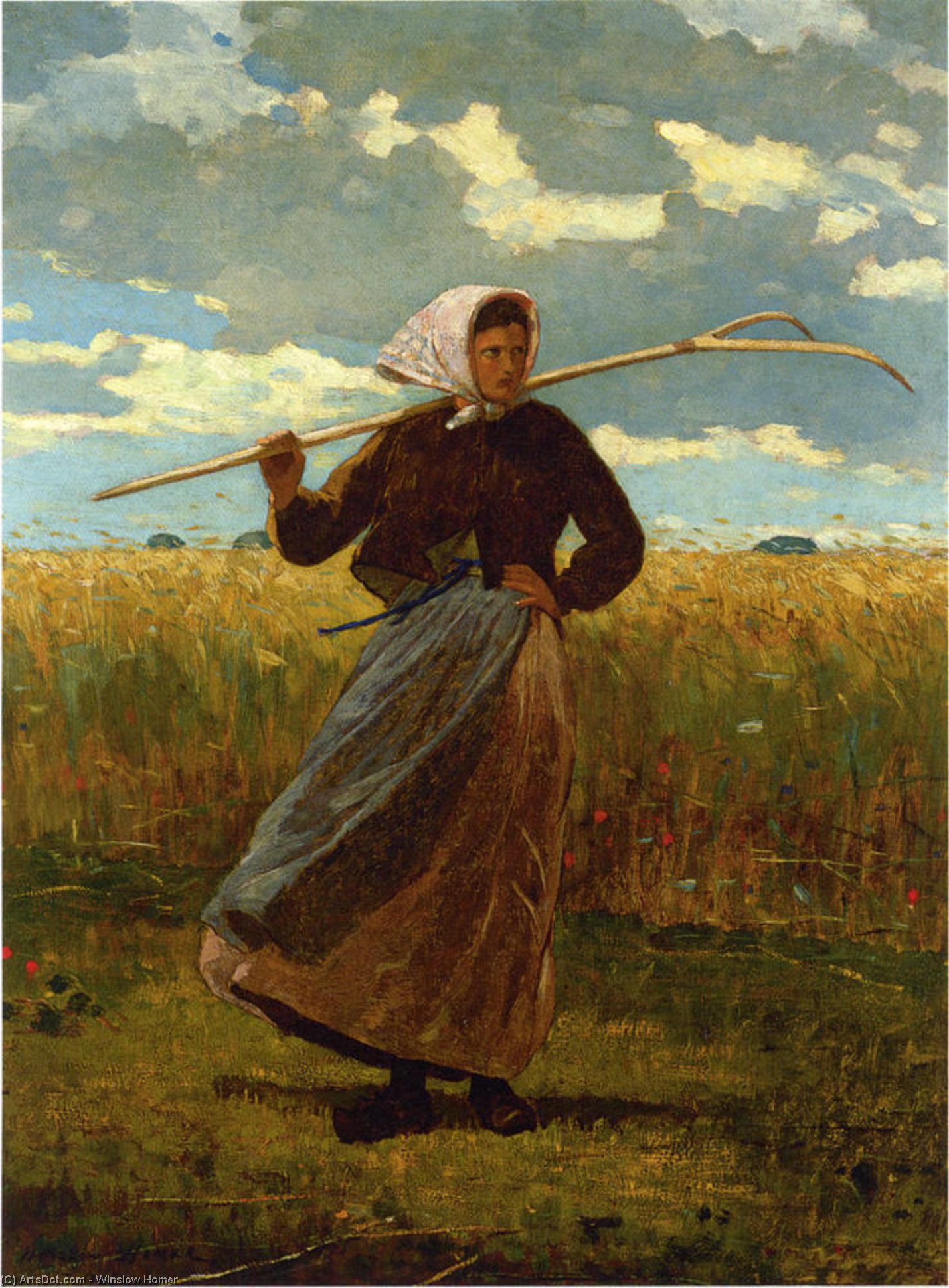 Order Paintings Reproductions The Return of the Gleaner, 1867 by Winslow Homer (1836-1910, United States) | ArtsDot.com