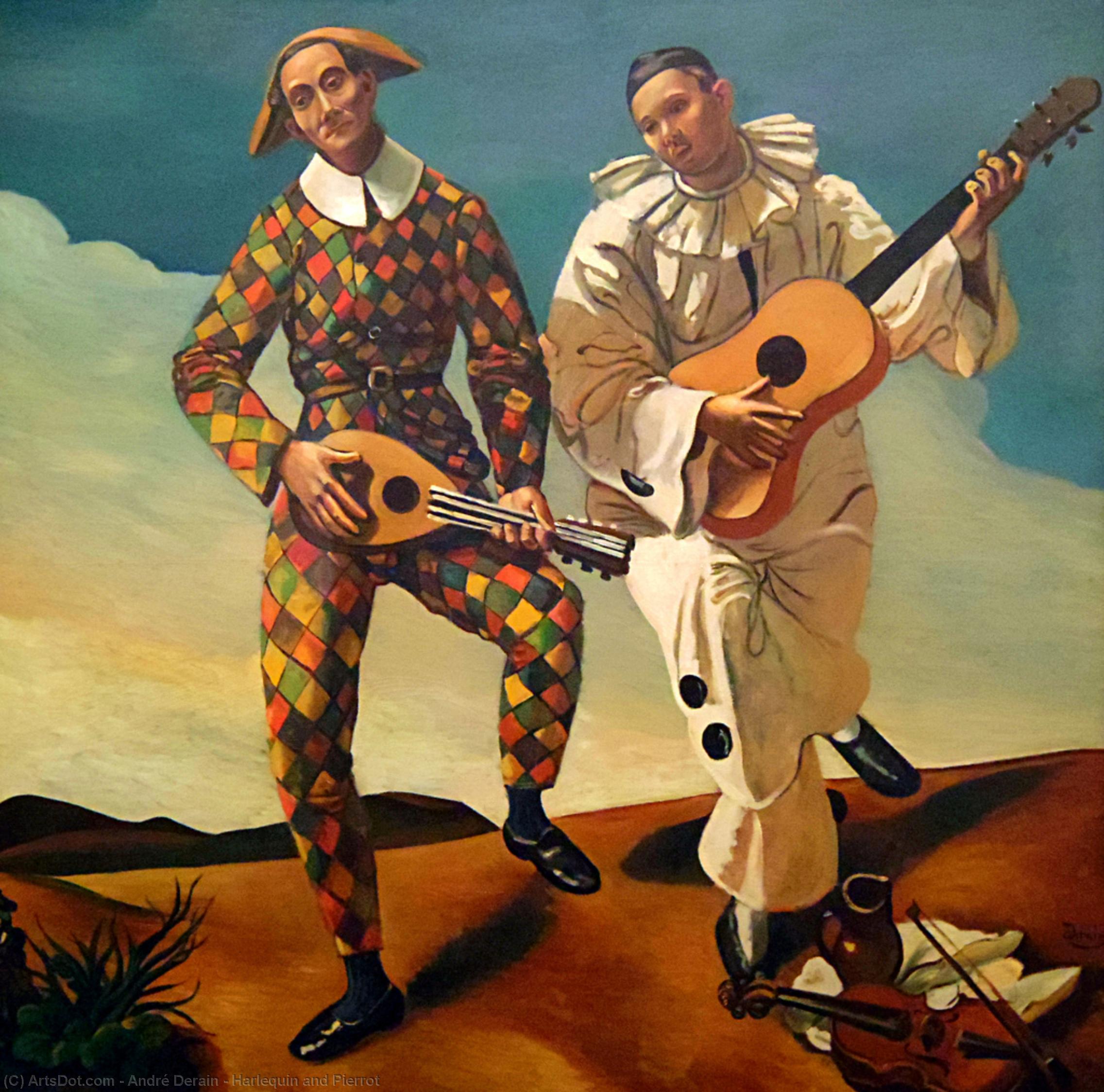 Order Oil Painting Replica Harlequin and Pierrot, 1924 by André Derain (Inspired By) (1880-1954, France) | ArtsDot.com