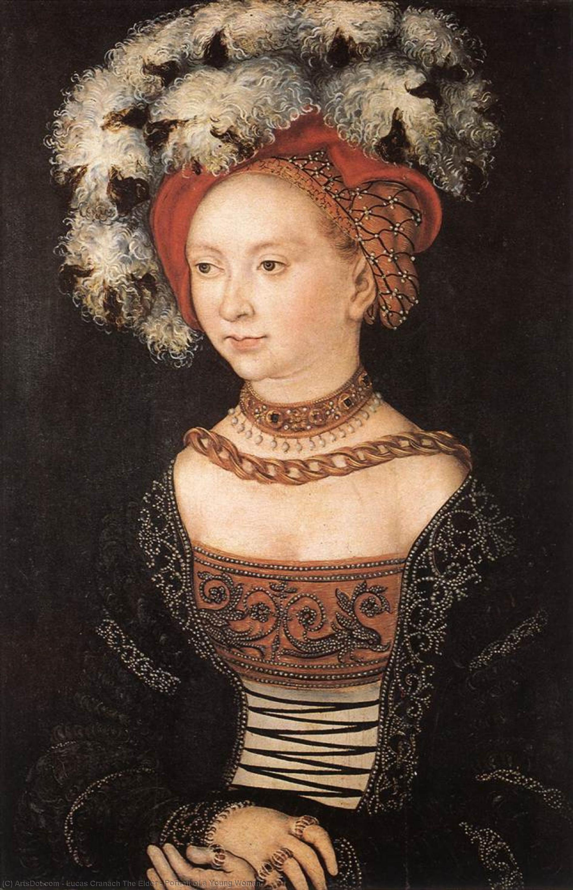 Buy Museum Art Reproductions Portrait of a Young Woman, 1530 by Lucas Cranach The Elder (1472-1553, Germany) | ArtsDot.com