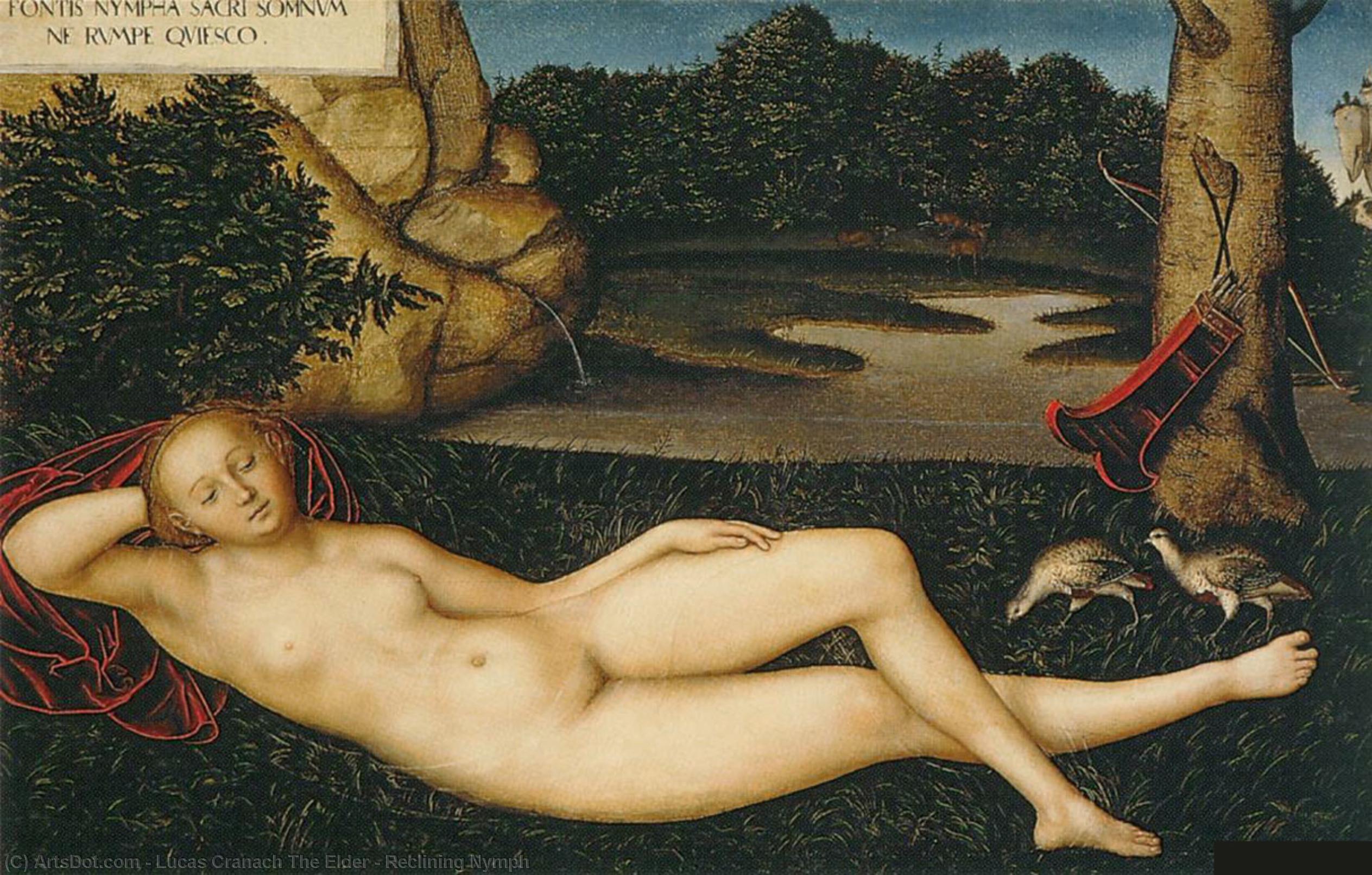 Buy Museum Art Reproductions Reclining Nymph by Lucas Cranach The Elder (1472-1553, Germany) | ArtsDot.com
