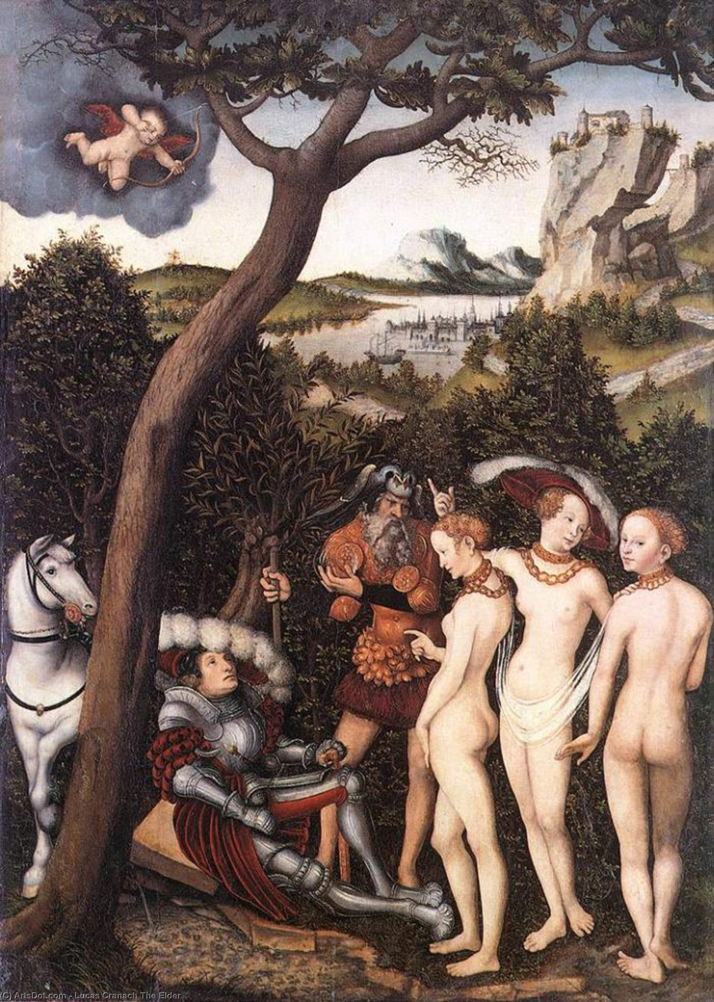 Order Oil Painting Replica The Judgment of Paris 1 by Lucas Cranach The Elder (1472-1553, Germany) | ArtsDot.com