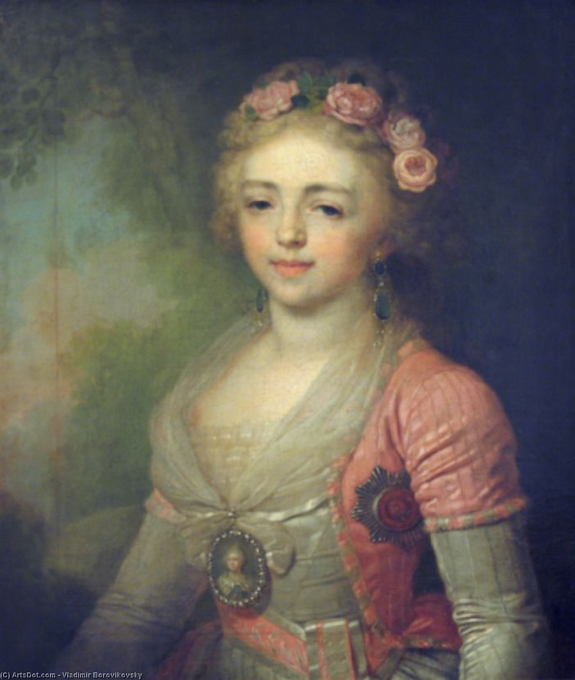 Order Oil Painting Replica Portrait of Grand Duchess Alexandra Pavlovna by Vladimir Lukich Borovikovsky (1757-1825) | ArtsDot.com
