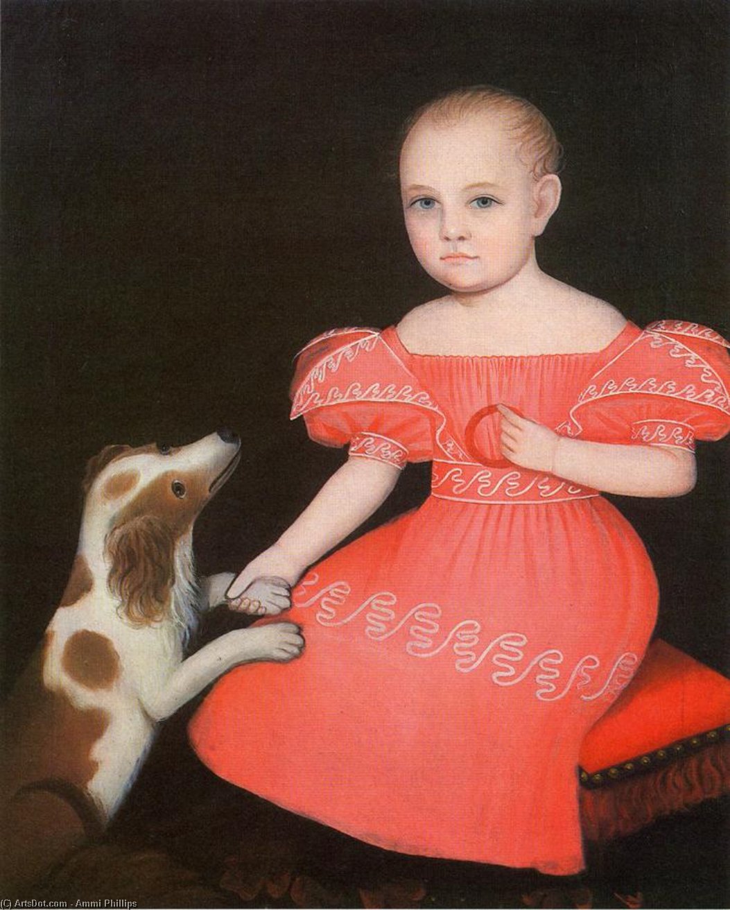 Buy Museum Art Reproductions Child in Pink with Her Spaniel by Ammi Phillips (1788-1865, United States) | ArtsDot.com