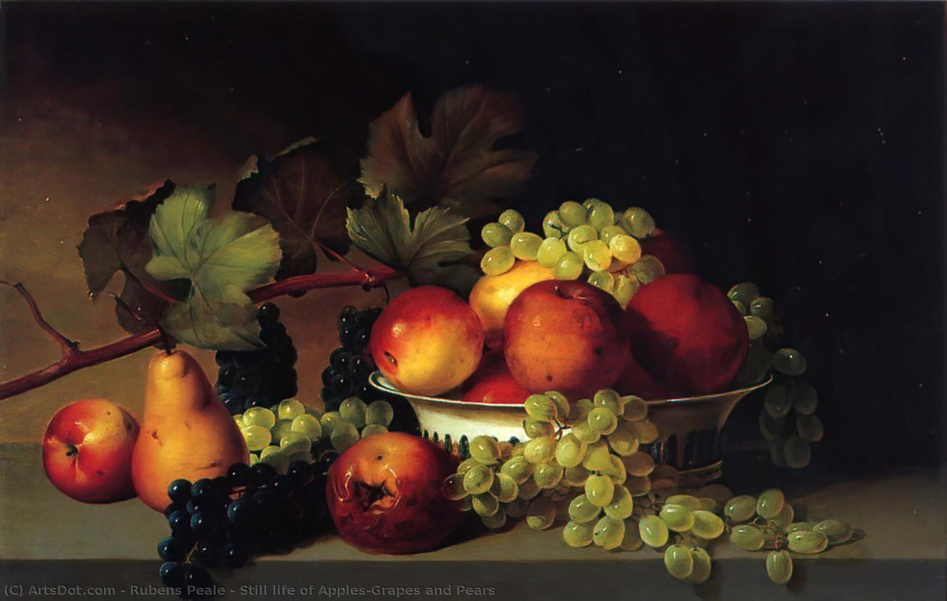 Buy Museum Art Reproductions Still life of Apples,Grapes and Pears by Rubens Peale (1784-1865, United States) | ArtsDot.com