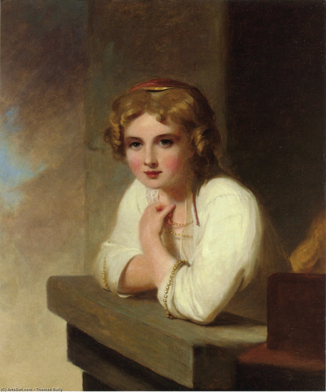 Order Art Reproductions Peasant Girl (after Rembrandt`s Young Girl Leaning on a Wiindowsill``)``, 1838 by Thomas Sully (1783-1872, United Kingdom) | ArtsDot.com