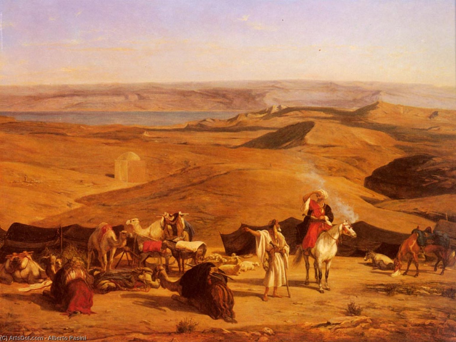 Buy Museum Art Reproductions The Desert Encampment by Alberto Pasini (1826-1899, Italy) | ArtsDot.com