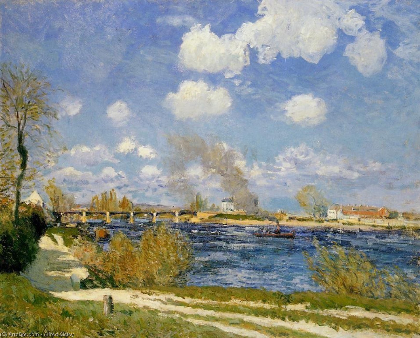 Order Oil Painting Replica Bougival, 1876 by Alfred Sisley (1839-1899, France) | ArtsDot.com
