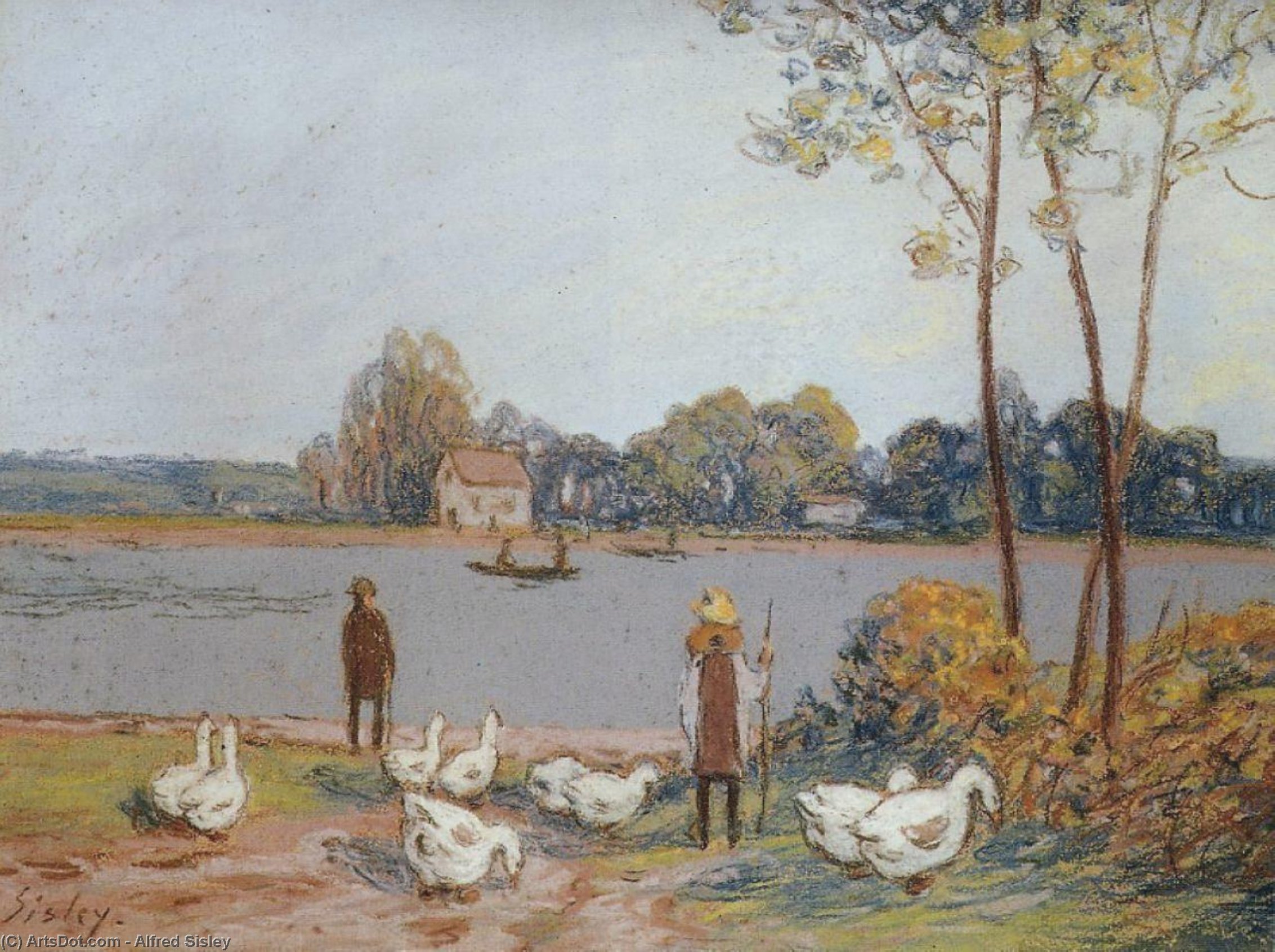 Buy Museum Art Reproductions By the River Loing, 1896 by Alfred Sisley (1839-1899, France) | ArtsDot.com