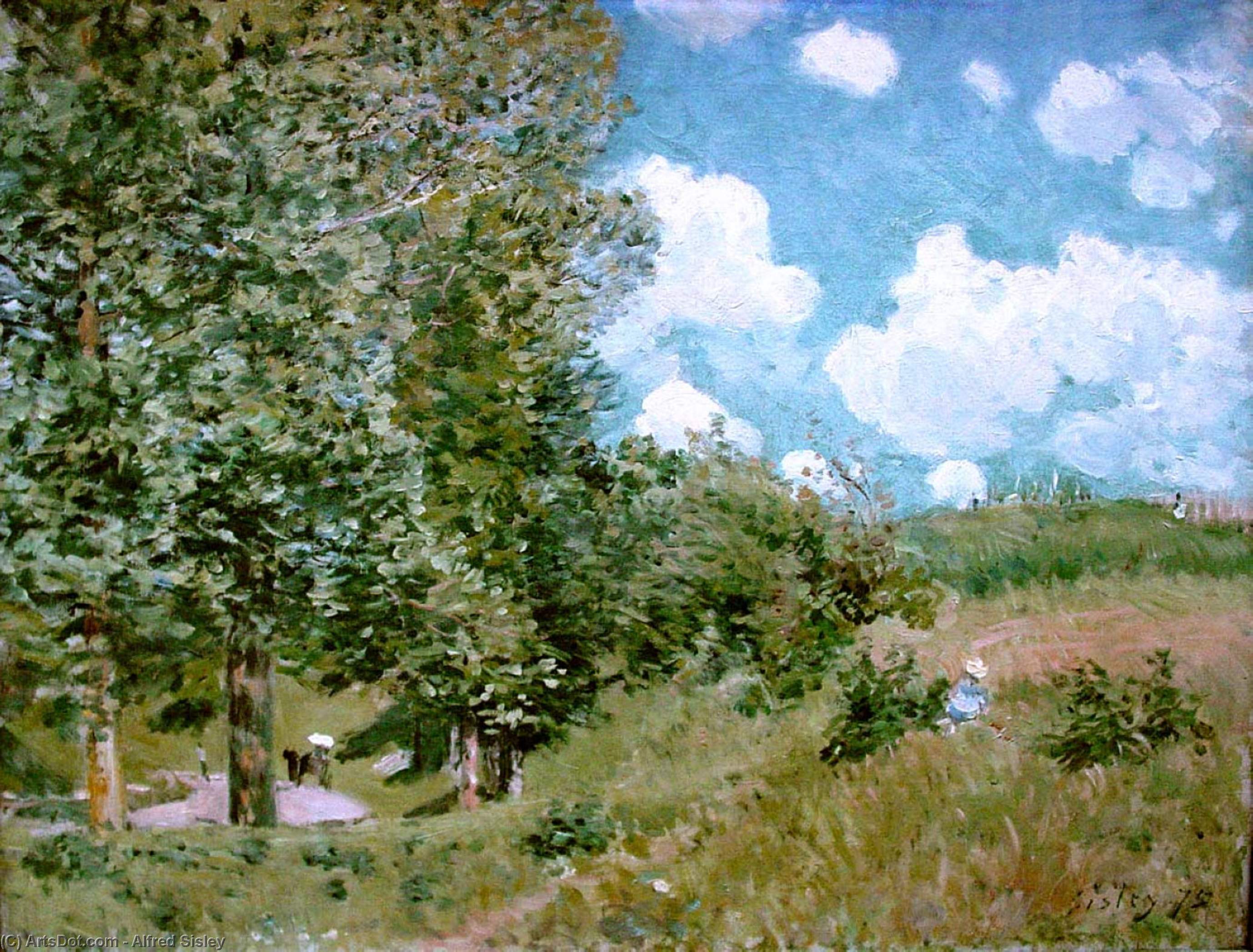 Order Oil Painting Replica Road from Versailles to Saint Germain, 1875 by Alfred Sisley (1839-1899, France) | ArtsDot.com