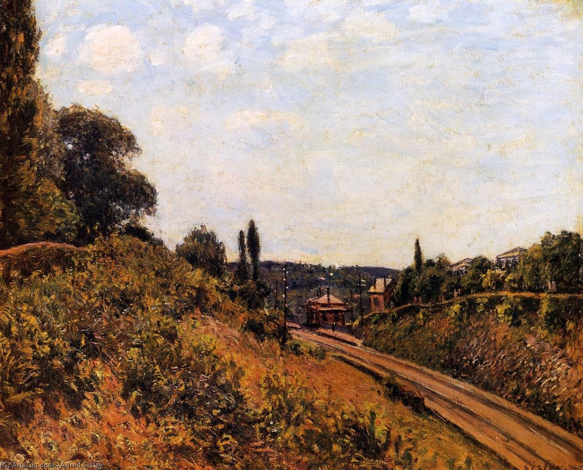 Order Oil Painting Replica The Station at Sevres, 1879 by Alfred Sisley (1839-1899, France) | ArtsDot.com