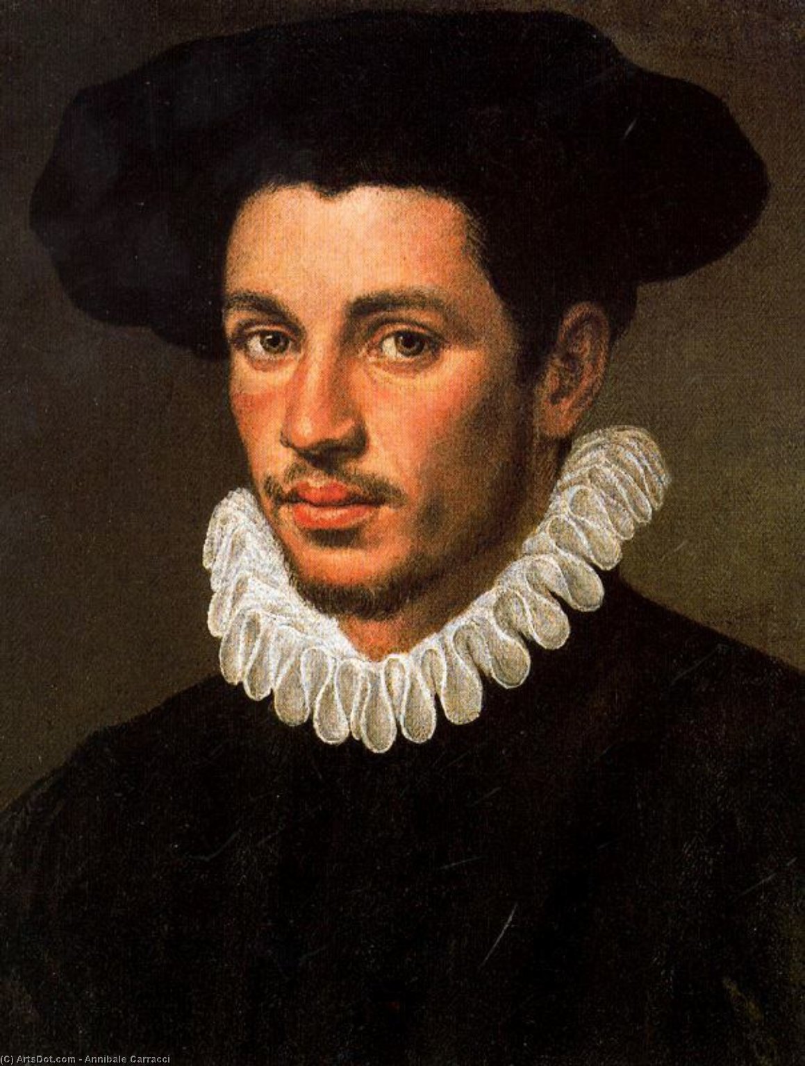 Order Oil Painting Replica Ritratto d`uomo giovane by Annibale Carracci (1560-1609, Italy) | ArtsDot.com