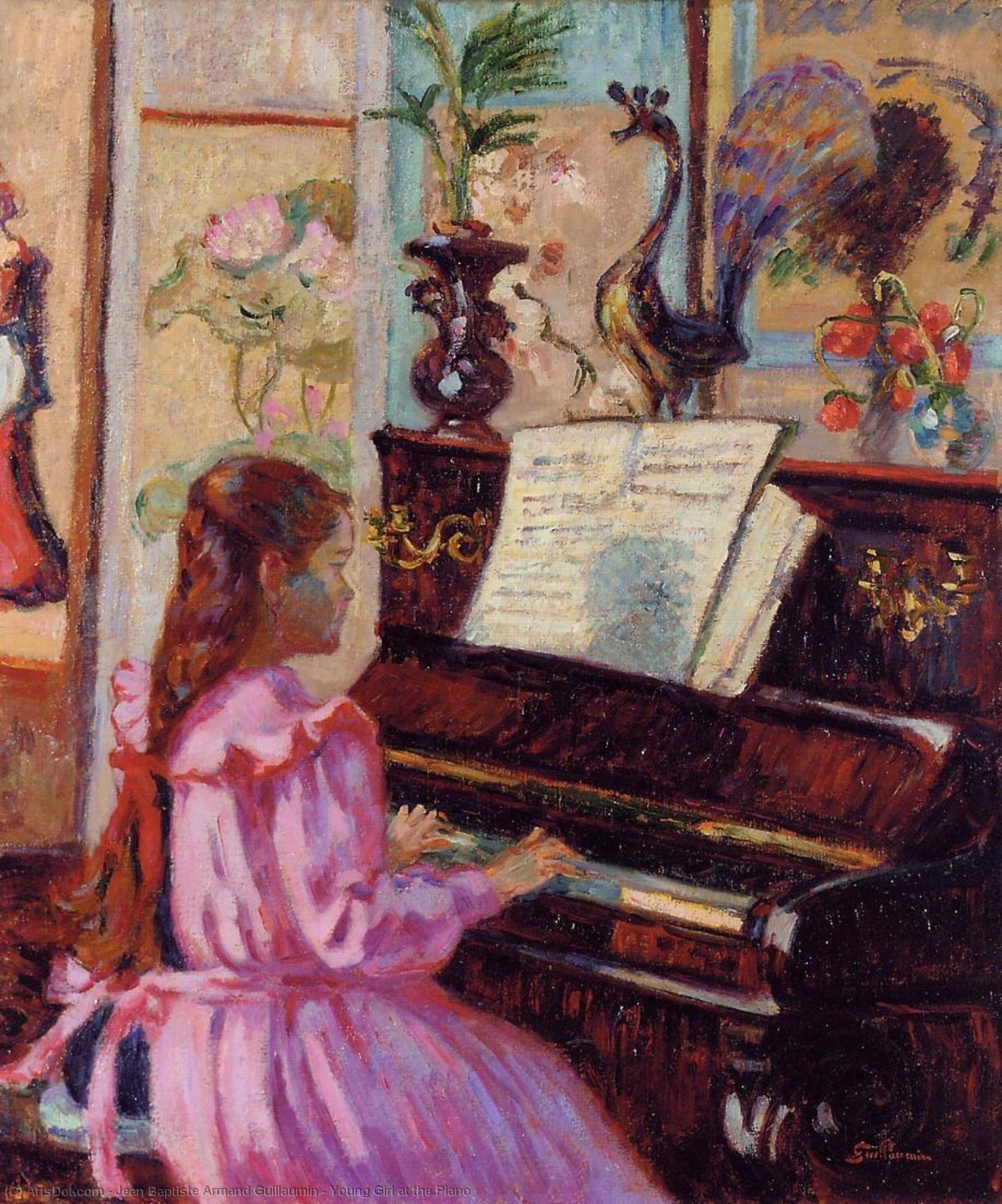 Order Artwork Replica Young Girl at the Piano, 1910 by Jean Baptiste Armand Guillaumin (1841-1927, France) | ArtsDot.com