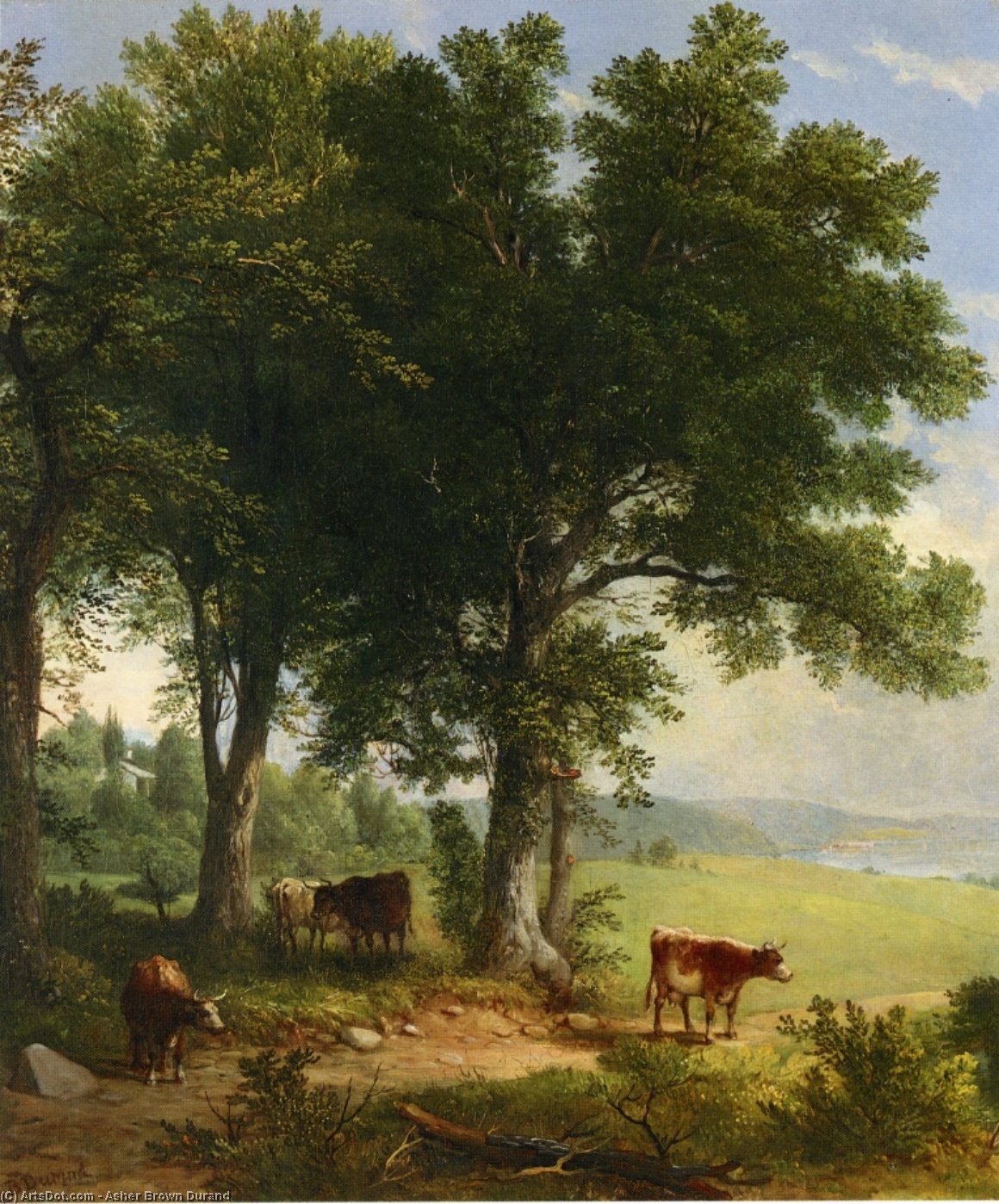Order Paintings Reproductions In the shade of the old oak tree by Asher Brown Durand (1796-1886, United States) | ArtsDot.com