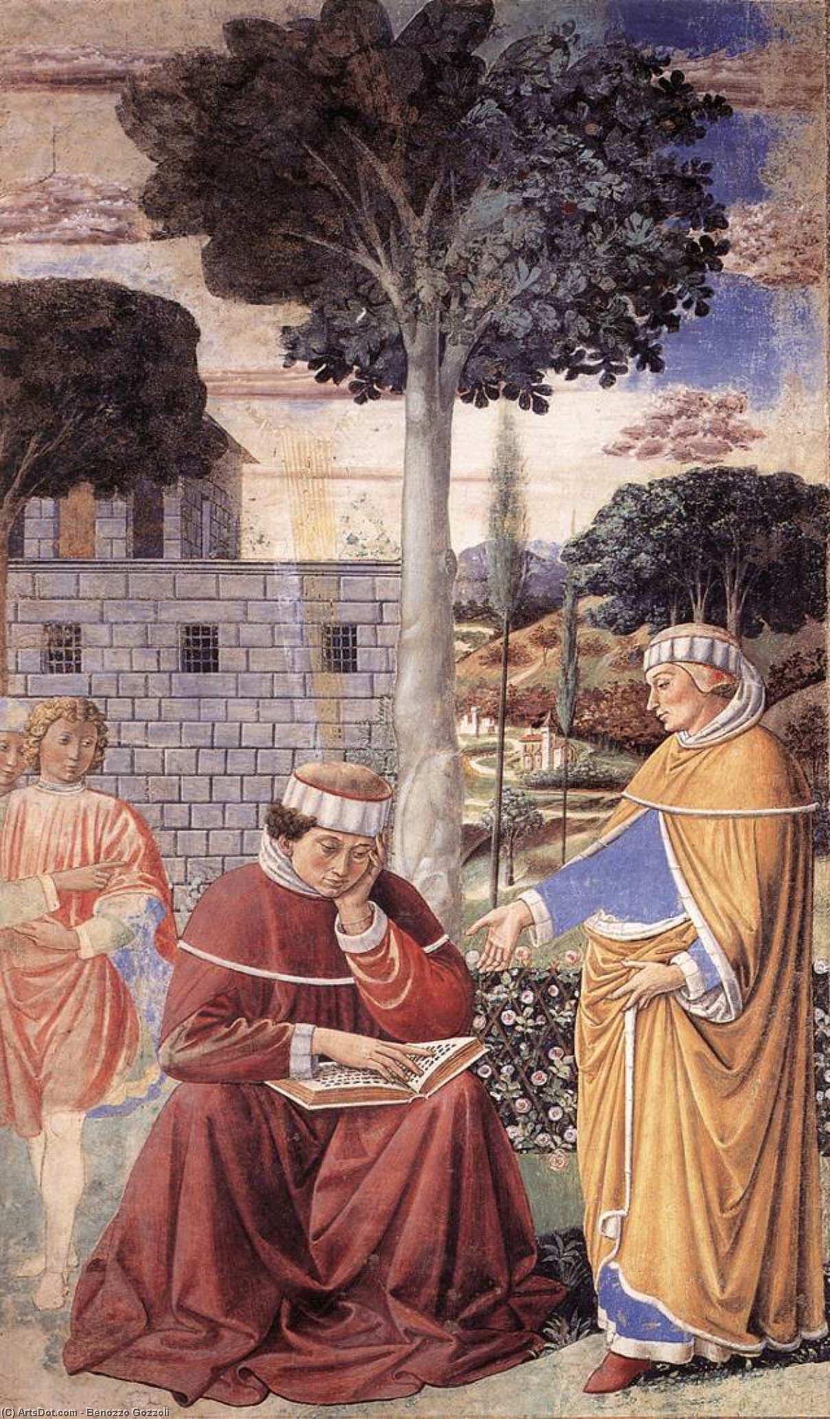 Order Oil Painting Replica St Augustine Reading the Epistle of St Paul (scene 10, east wall), 1464 by Benozzo Gozzoli (1420-1497, Italy) | ArtsDot.com