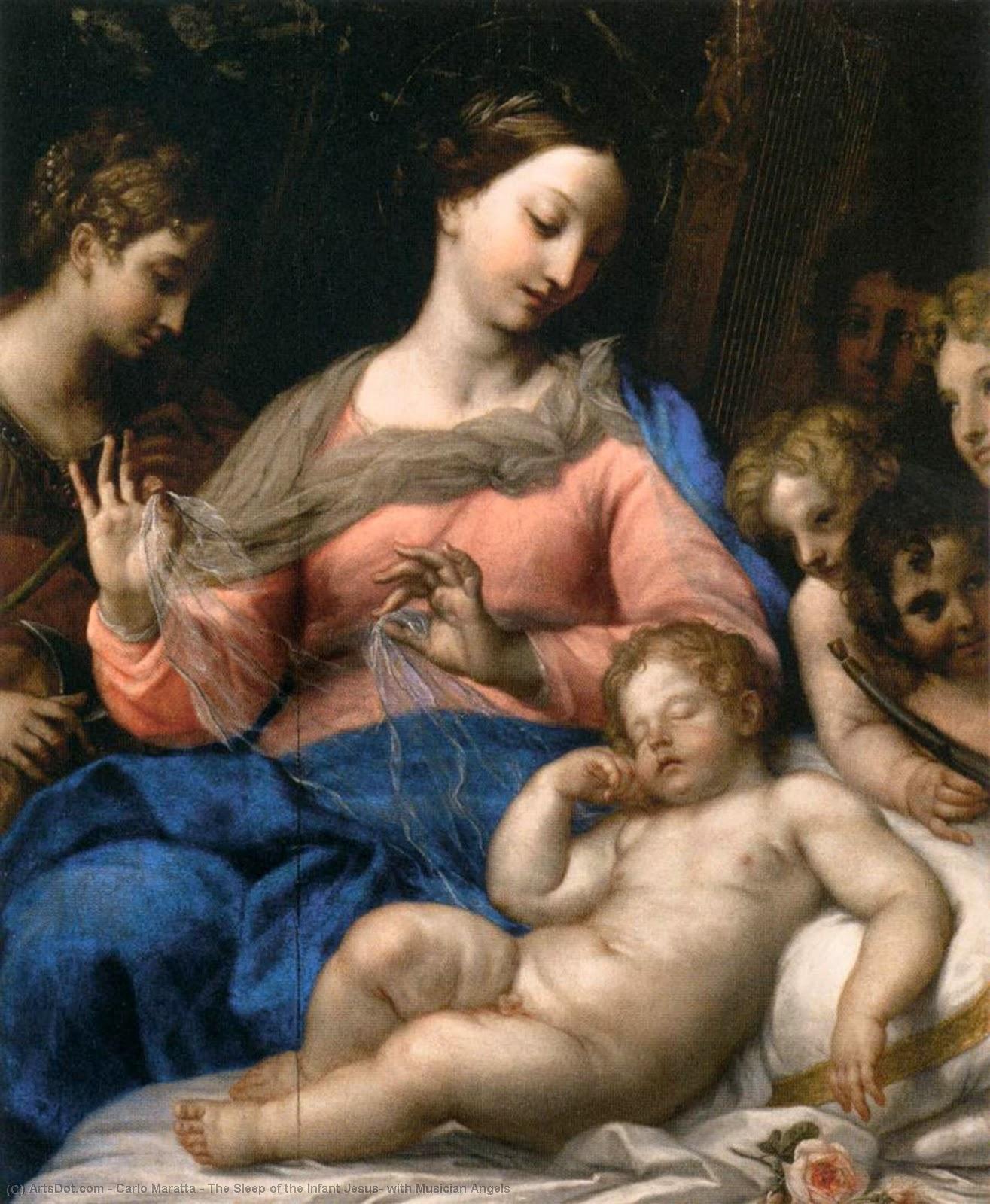 Order Oil Painting Replica The Sleep of the Infant Jesus, with Musician Angels, 1697 by Carlo Maratta (1625-1713, Italy) | ArtsDot.com