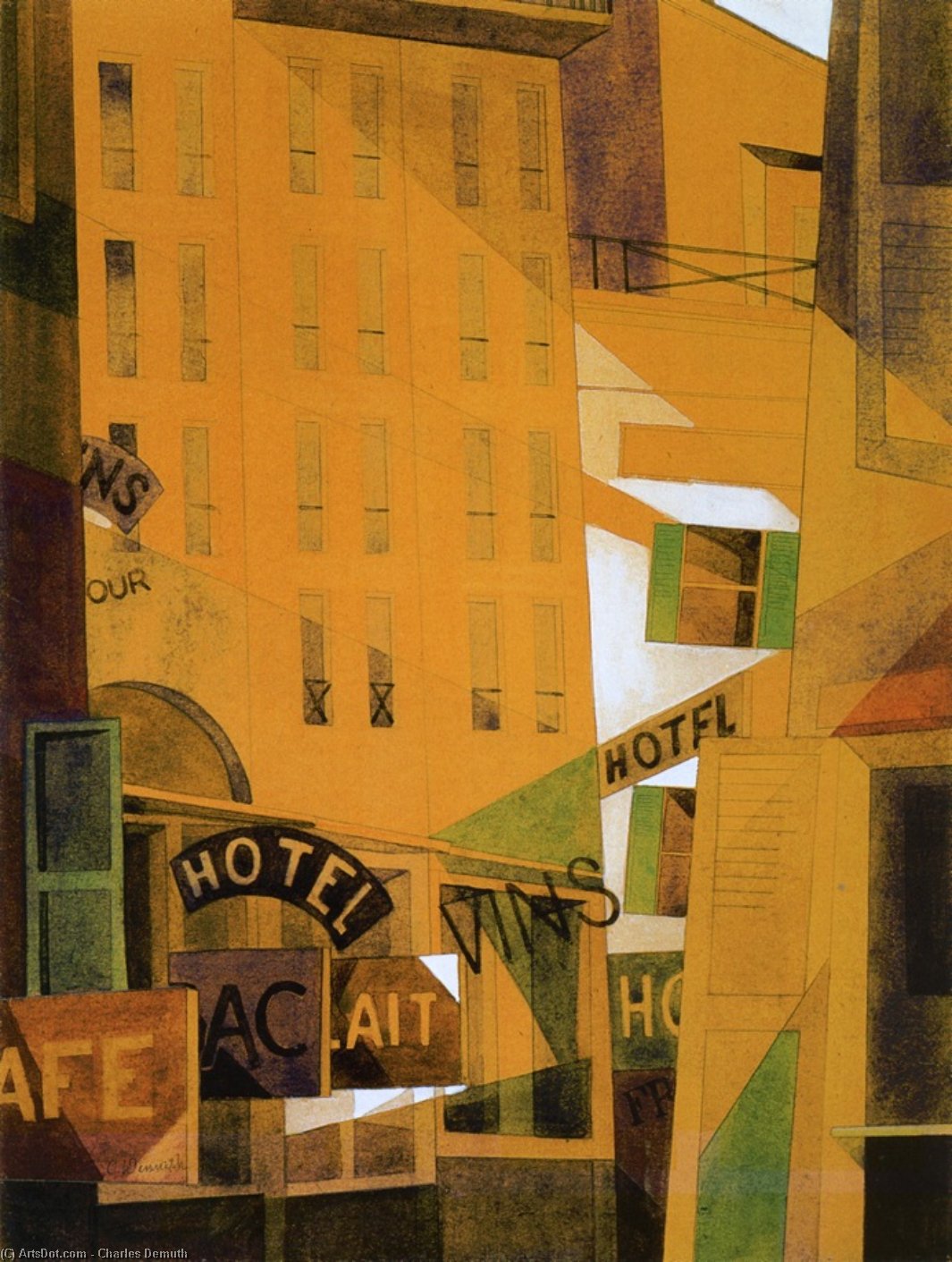 Order Oil Painting Replica Hotel by Charles Demuth (1883-1935, United States) | ArtsDot.com