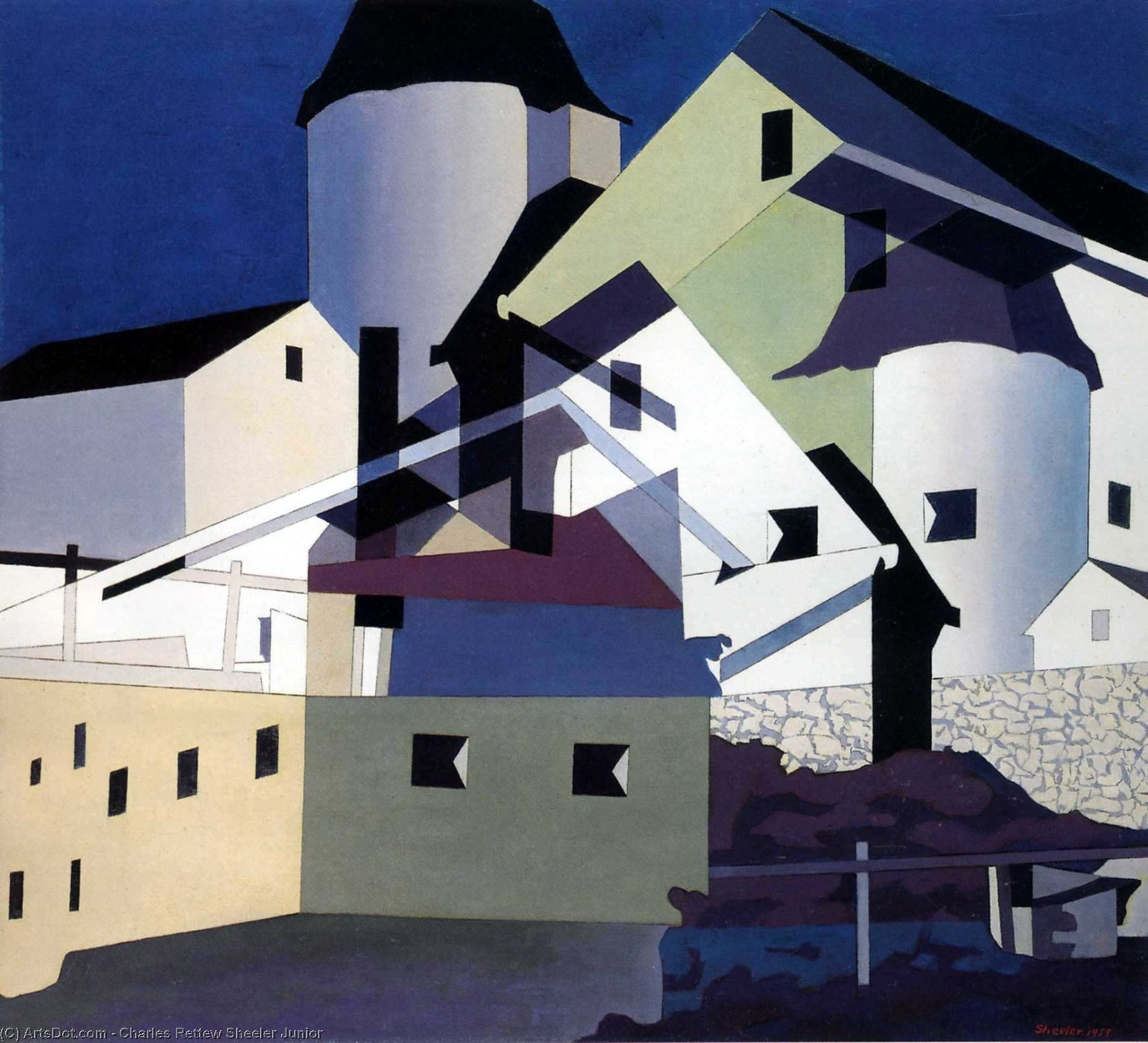 Order Oil Painting Replica Composition Around White by Charles Rettew Sheeler Junior (Inspired By) (1883-1965, United States) | ArtsDot.com
