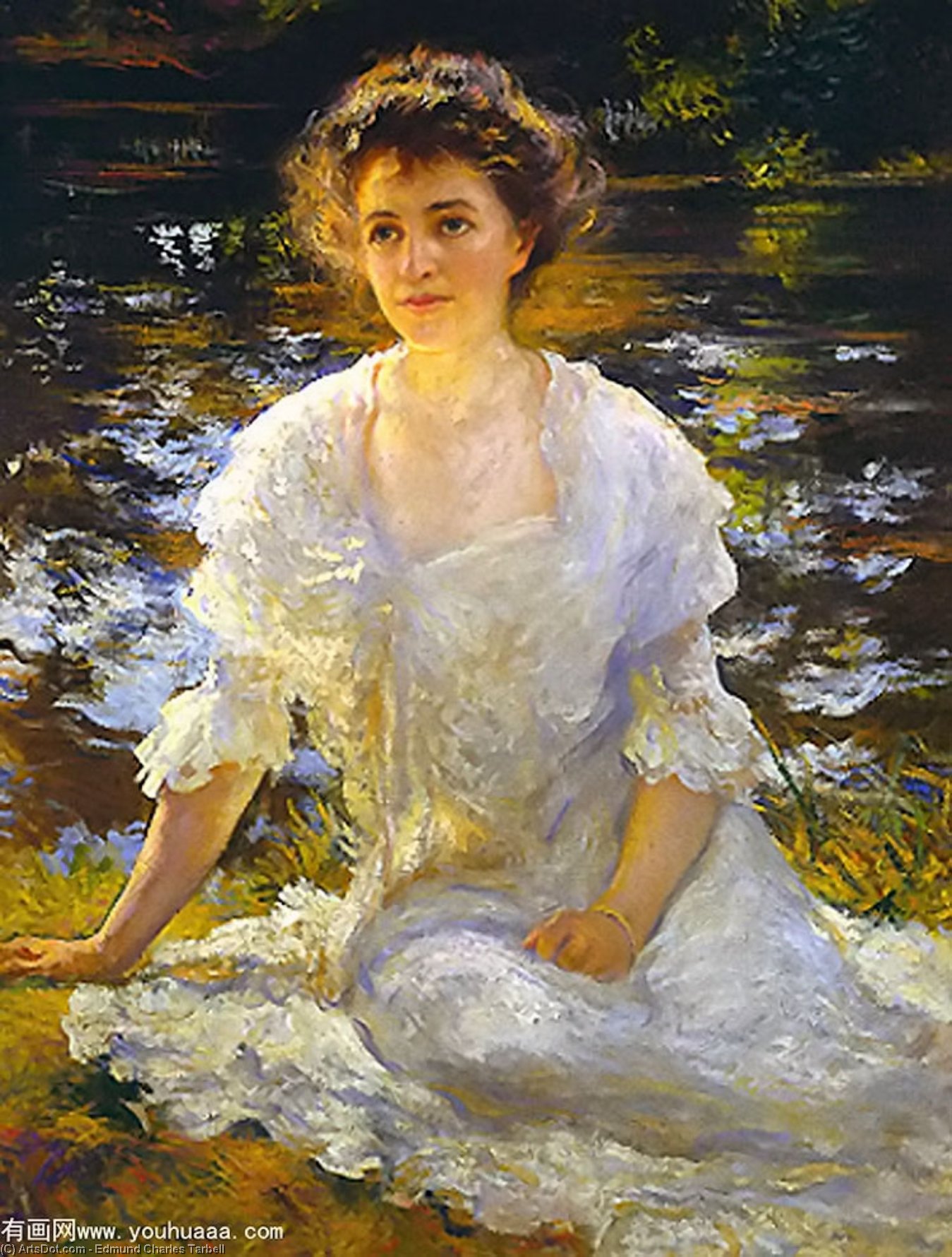 Order Artwork Replica Portrait of Elanor Hyde Phillips by Edmund Charles Tarbell (1862-1938, United States) | ArtsDot.com