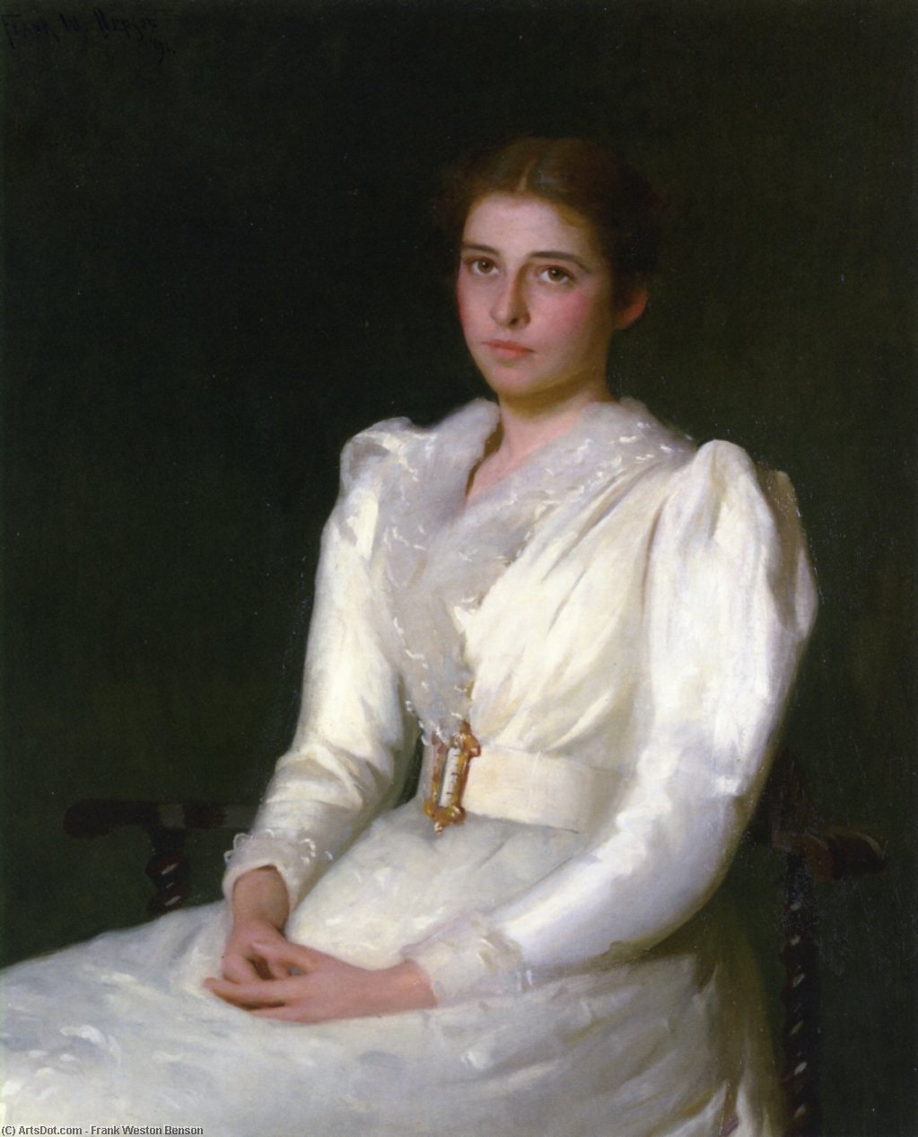 Order Paintings Reproductions Alice Bacon (Mrs. W. Sturgis H. Lothrop) by Frank Weston Benson (1862-1951, United States) | ArtsDot.com