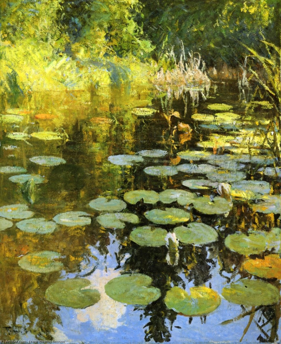 Order Oil Painting Replica Lily Pond by Frank Weston Benson (1862-1951, United States) | ArtsDot.com