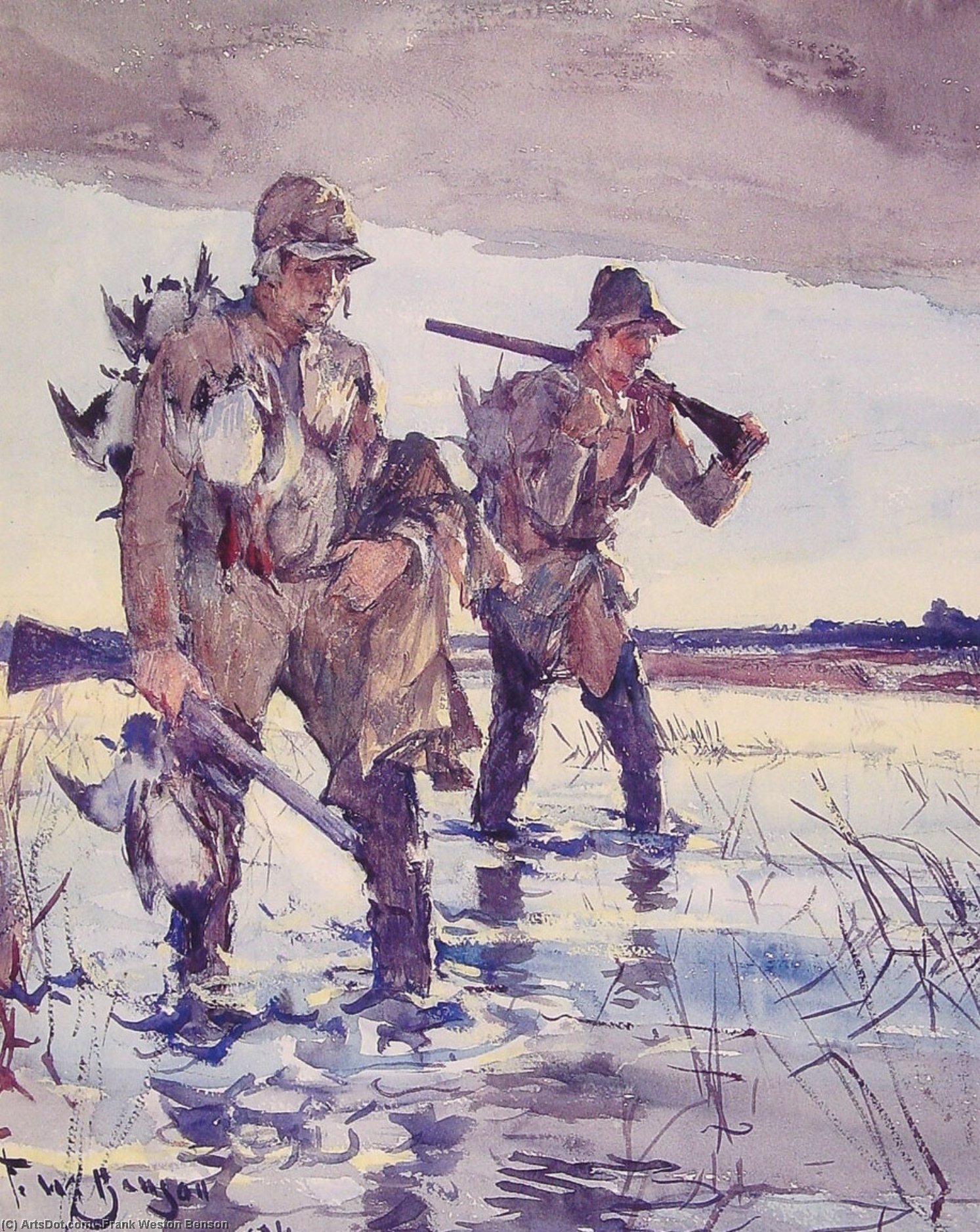 Buy Museum Art Reproductions Two Duck Hunters by Frank Weston Benson (1862-1951, United States) | ArtsDot.com