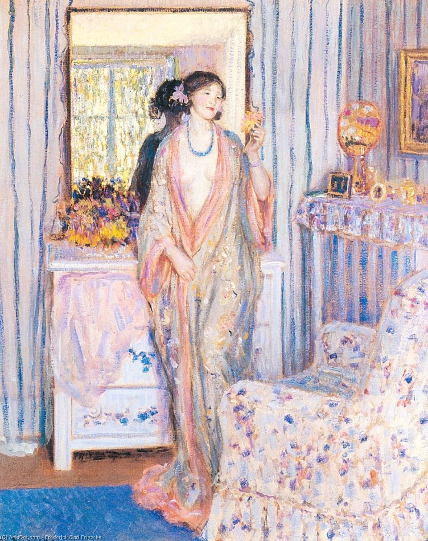 Buy Museum Art Reproductions The Robe by Frederick Carl Frieseke (1874-1939, United States) | ArtsDot.com