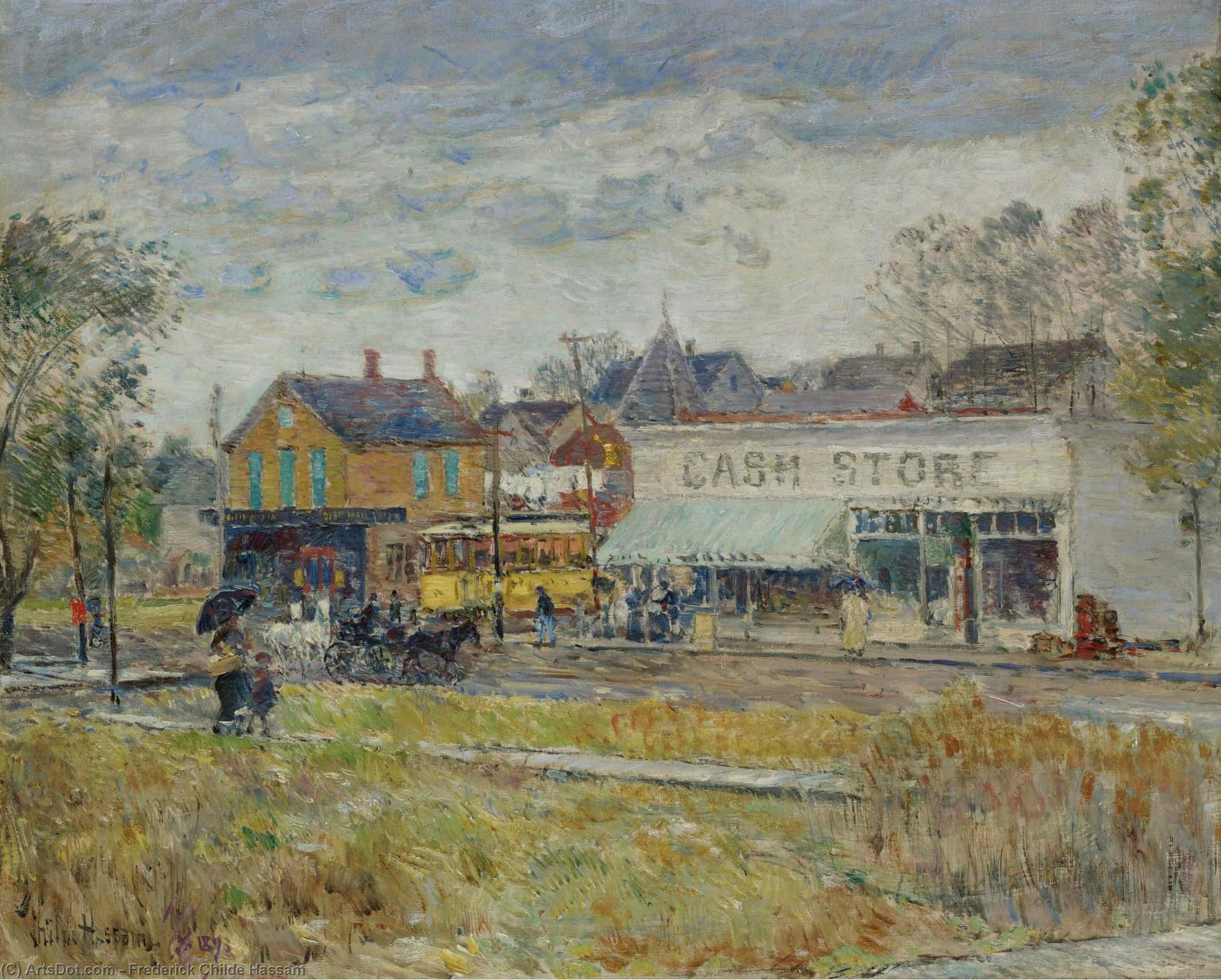 Order Paintings Reproductions End of the Trolley Line, Oak Park, Illinois, 1893 by Frederick Childe Hassam (1859-1935, United States) | ArtsDot.com