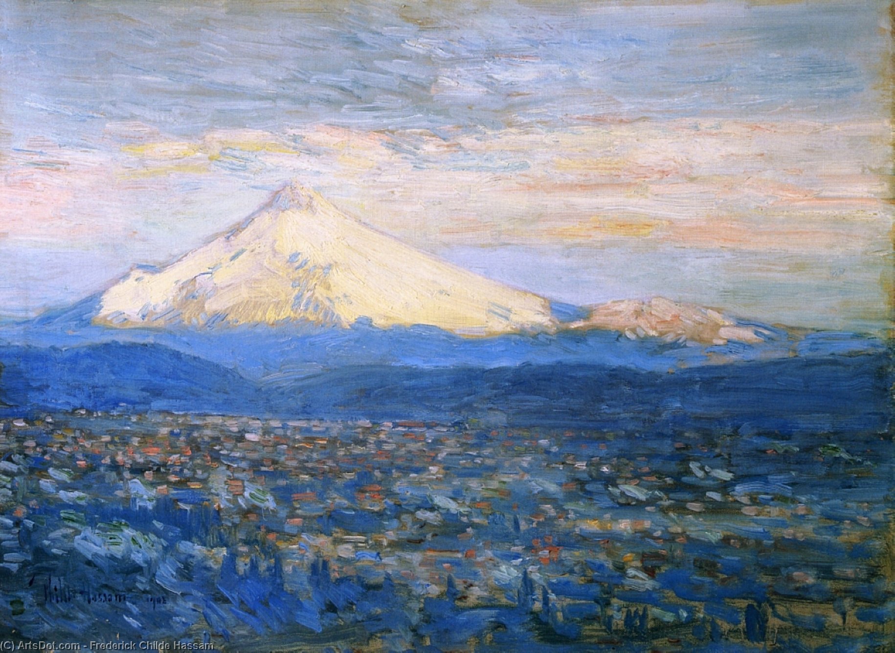 Buy Museum Art Reproductions Mount Hood, 1908 by Frederick Childe Hassam (1859-1935, United States) | ArtsDot.com