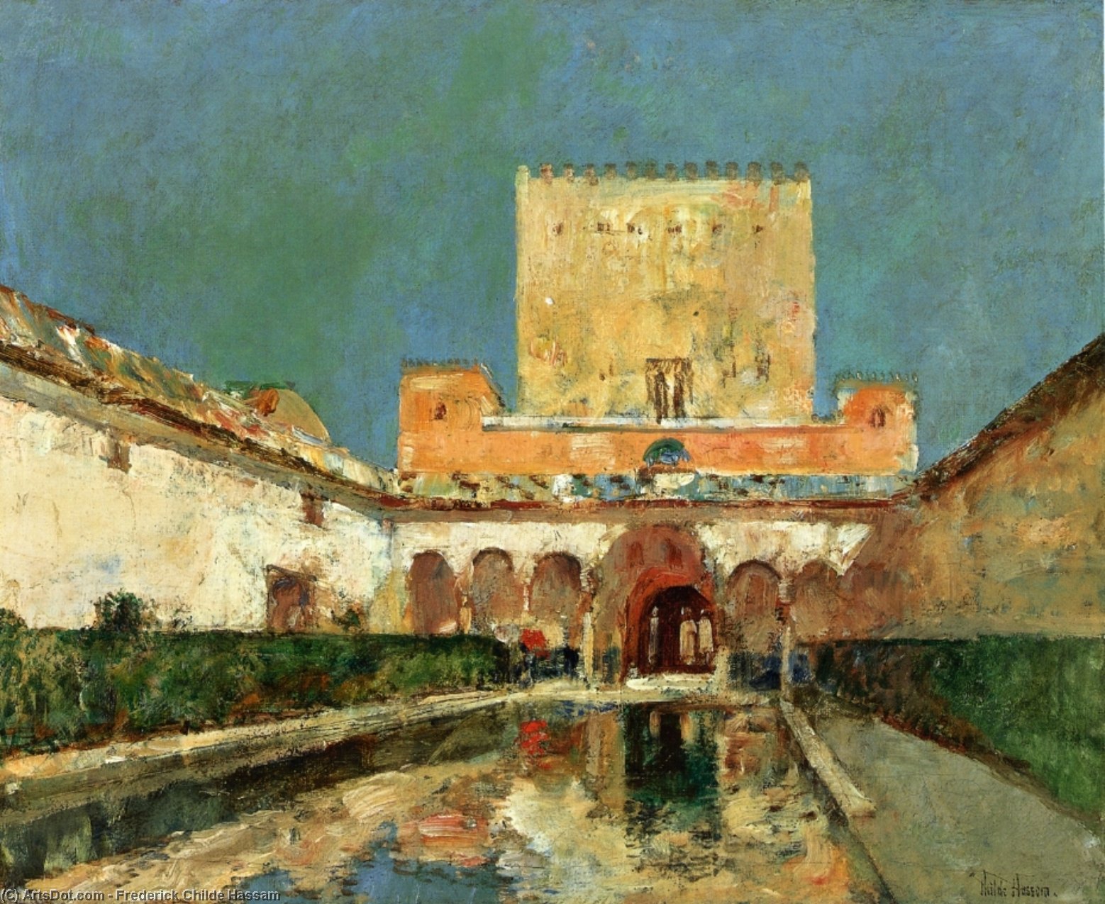Order Oil Painting Replica The Alhambra (aka Summer Palace of the Caliphs, Granada, Spain) by Frederick Childe Hassam (1859-1935, United States) | ArtsDot.com