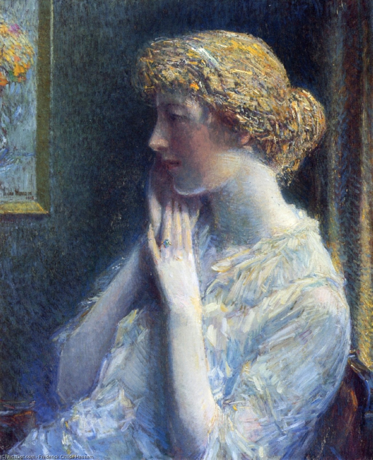Order Oil Painting Replica The Ash Blond by Frederick Childe Hassam (1859-1935, United States) | ArtsDot.com