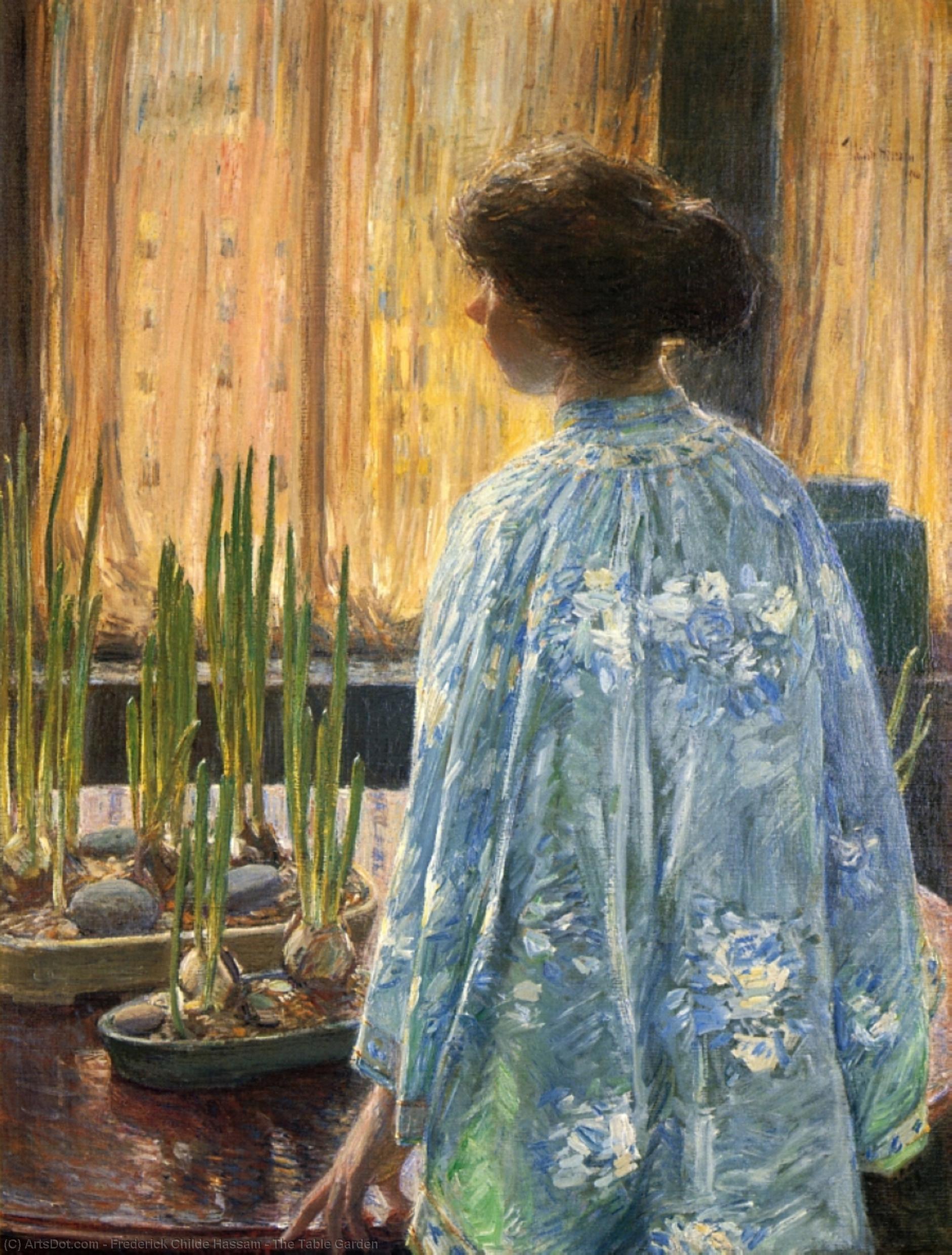 Order Oil Painting Replica The Table Garden, 1910 by Frederick Childe Hassam (1859-1935, United States) | ArtsDot.com