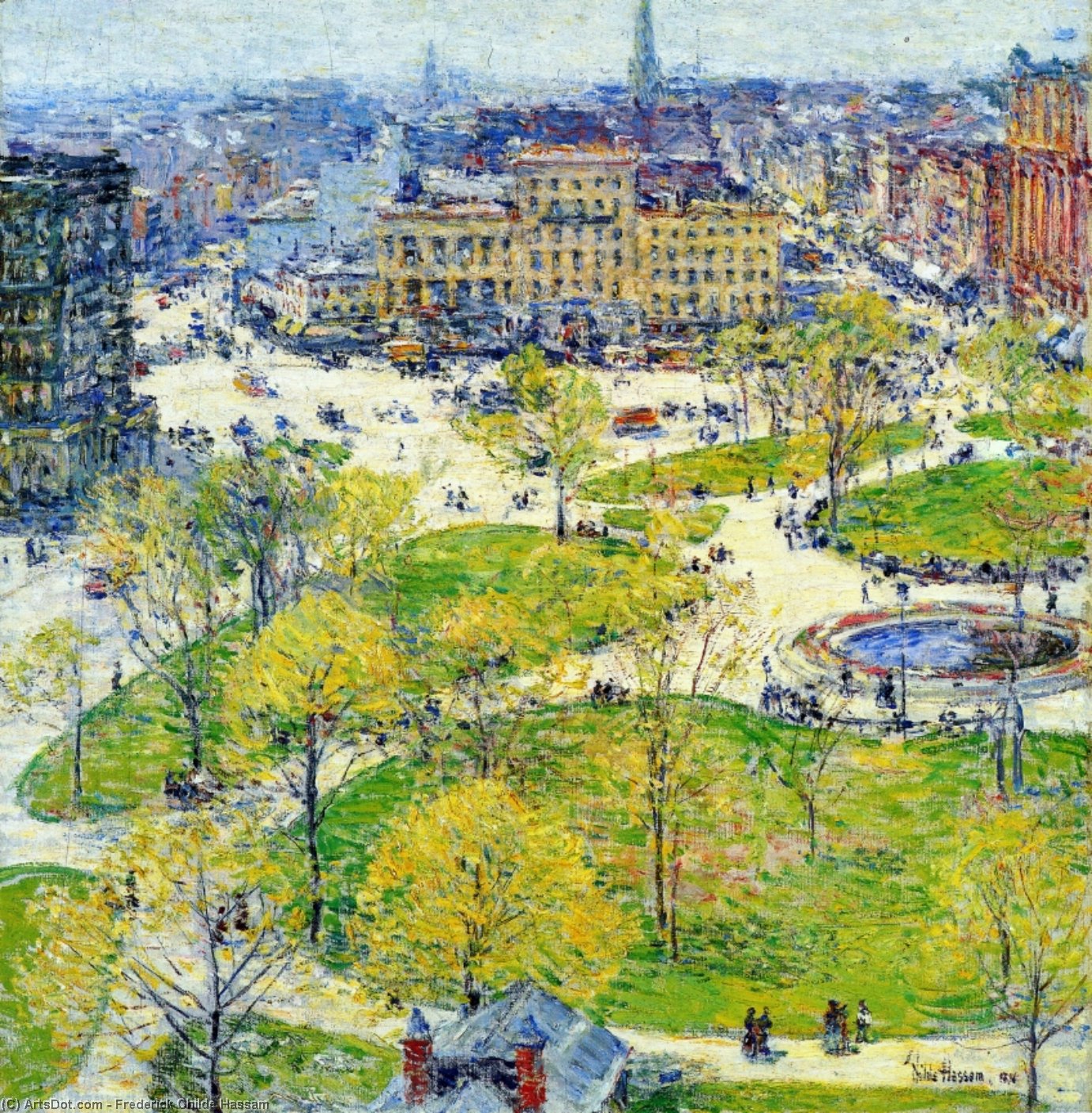 Buy Museum Art Reproductions Union Square in Spring, 1896 by Frederick Childe Hassam (1859-1935, United States) | ArtsDot.com
