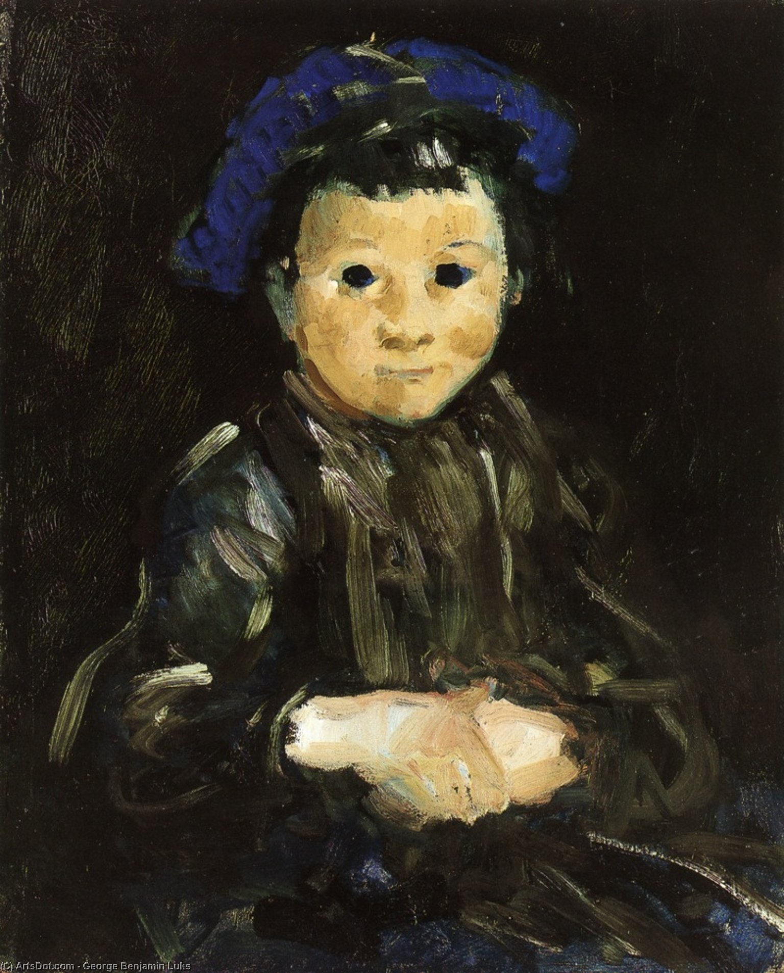 Buy Museum Art Reproductions Boy with Blue Cap by George Benjamin Luks (1867-1933, United States) | ArtsDot.com