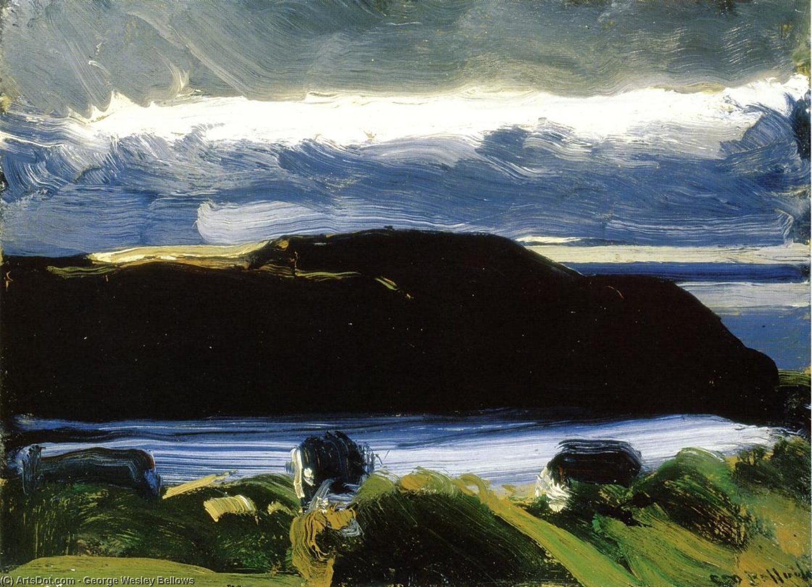 Buy Museum Art Reproductions Breaking Sky, Monhegan by George Wesley Bellows (1882-1925, United States) | ArtsDot.com