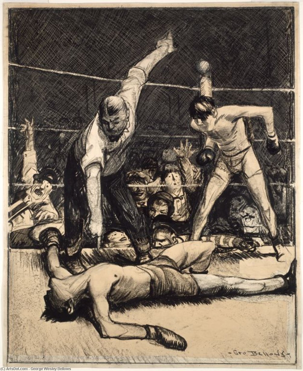 Order Oil Painting Replica Counted Out by George Wesley Bellows (1882-1925, United States) | ArtsDot.com
