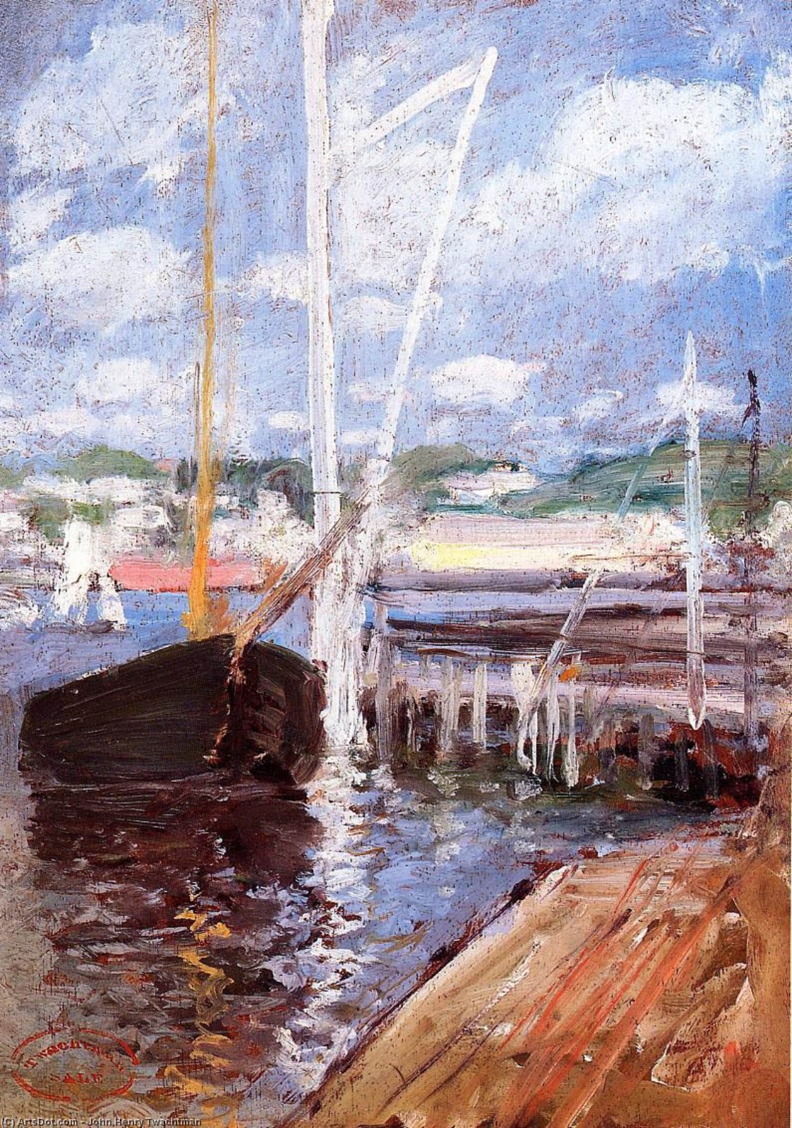 Order Oil Painting Replica Boat Landing, 1902 by John Henry Twachtman (1853-1902, United States) | ArtsDot.com