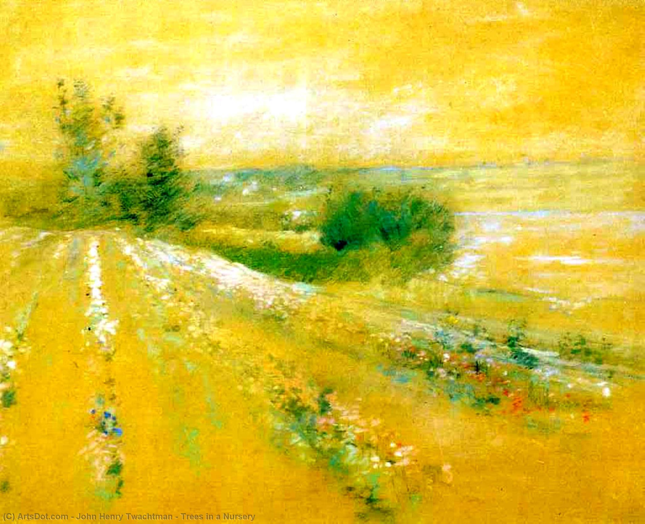 Order Paintings Reproductions Trees in a Nursery, 1891 by John Henry Twachtman (1853-1902, United States) | ArtsDot.com