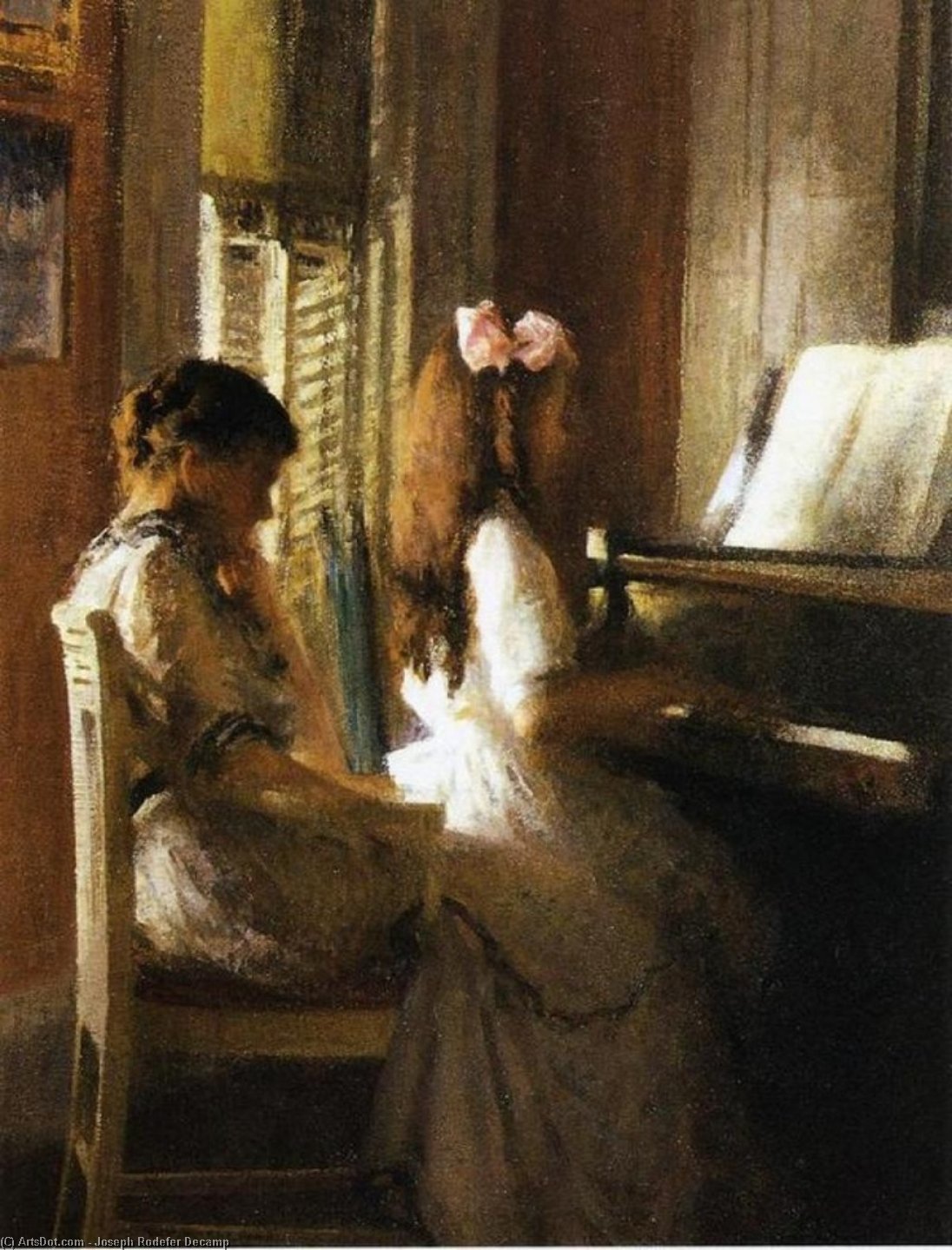Buy Museum Art Reproductions The Music Lesson by Joseph Rodefer Decamp (1858-1923, United States) | ArtsDot.com