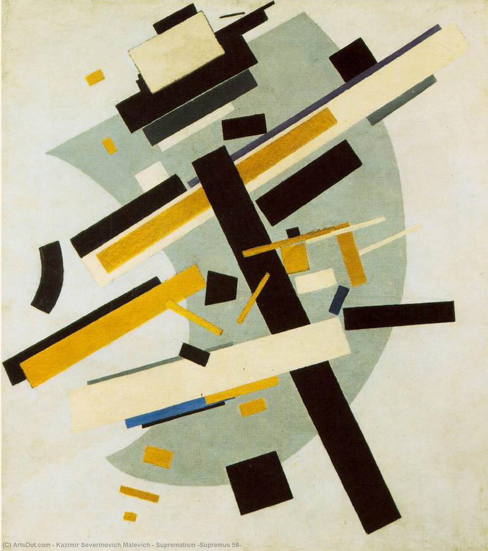 Order Art Reproductions Suprematism (Supremus 58) by Kazimir Severinovich Malevich (1878-1935, Ukraine) | ArtsDot.com