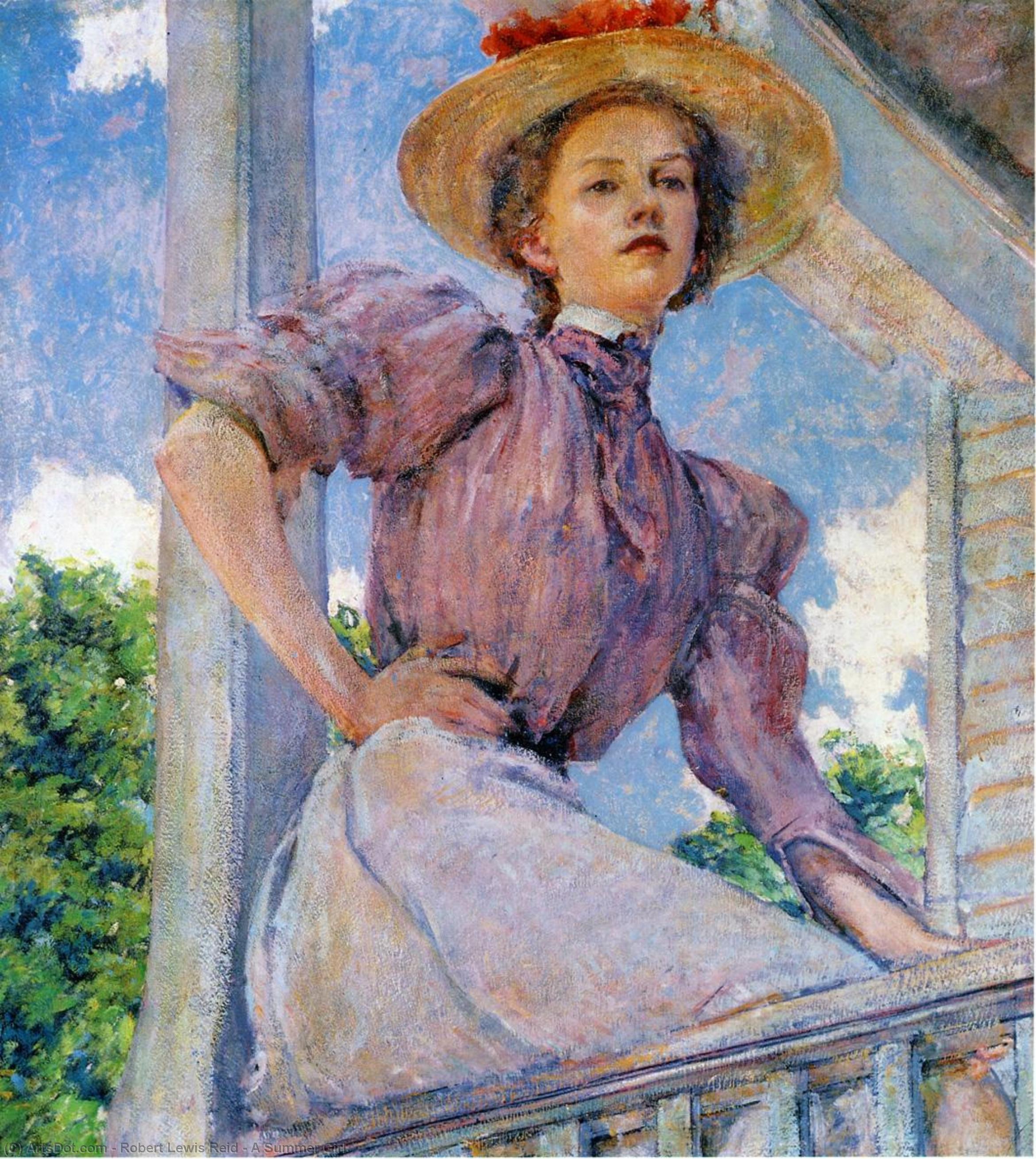 Order Paintings Reproductions A Summer Girl, 1896 by Robert Lewis Reid (1862-1929, United States) | ArtsDot.com