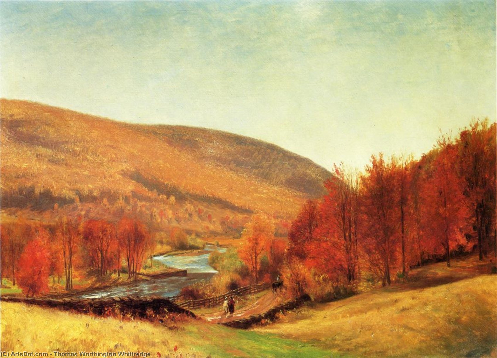 Buy Museum Art Reproductions Autumn Landscape, Vermont by Thomas Worthington Whittredge (1820-1910, United States) | ArtsDot.com