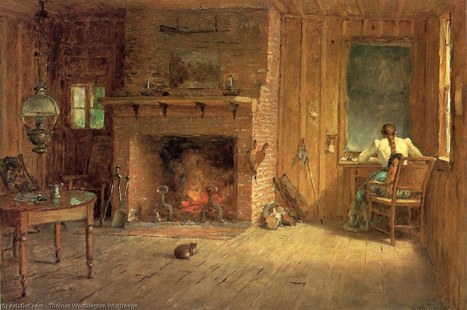 Order Paintings Reproductions The Club House Sitting Room at Balsam Lake, Catskills, 1886 by Thomas Worthington Whittredge (1820-1910, United States) | ArtsDot.com