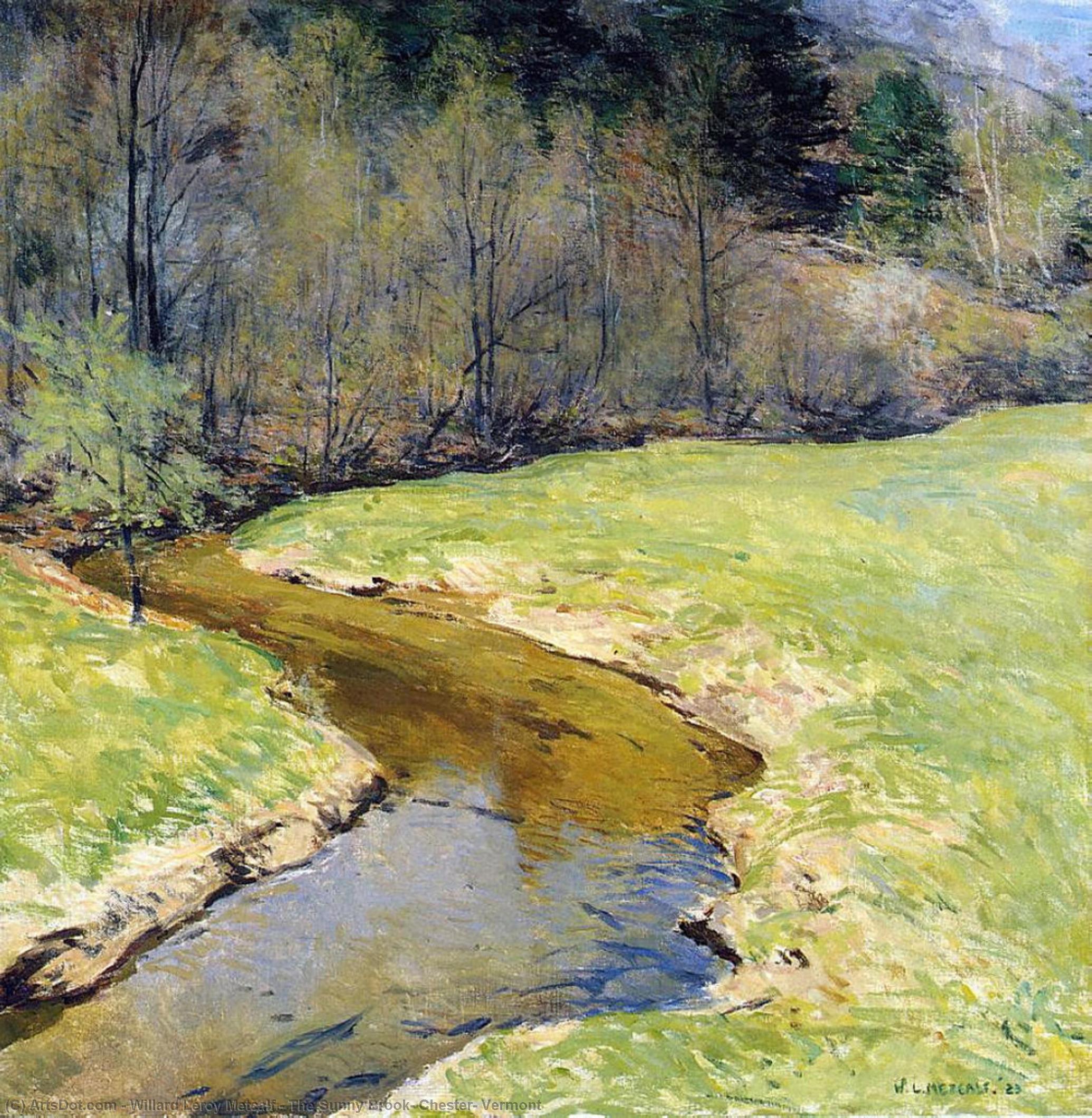 Buy Museum Art Reproductions The Sunny Brook, Chester, Vermont, 1923 by Willard Leroy Metcalf (1858-1925, United States) | ArtsDot.com