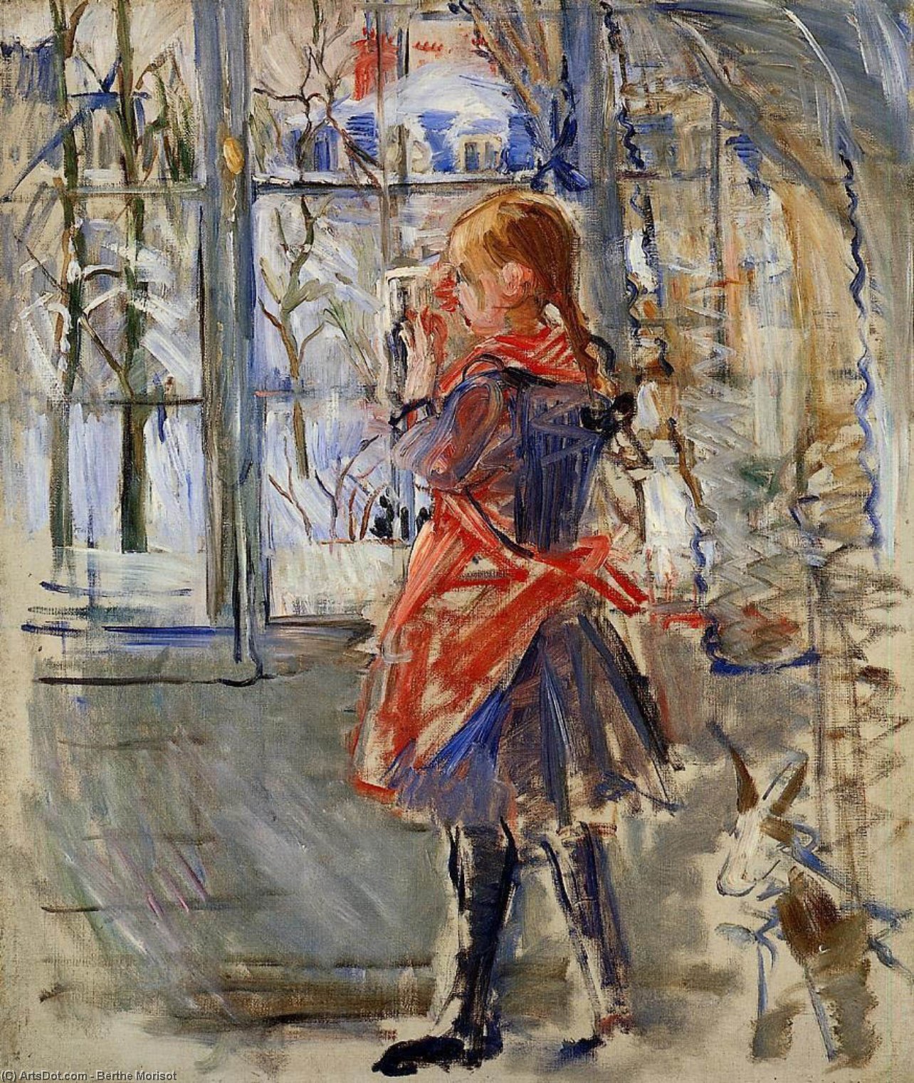 Order Art Reproductions Child with a Red Apron, 1886 by Berthe Morisot (1841-1895, France) | ArtsDot.com