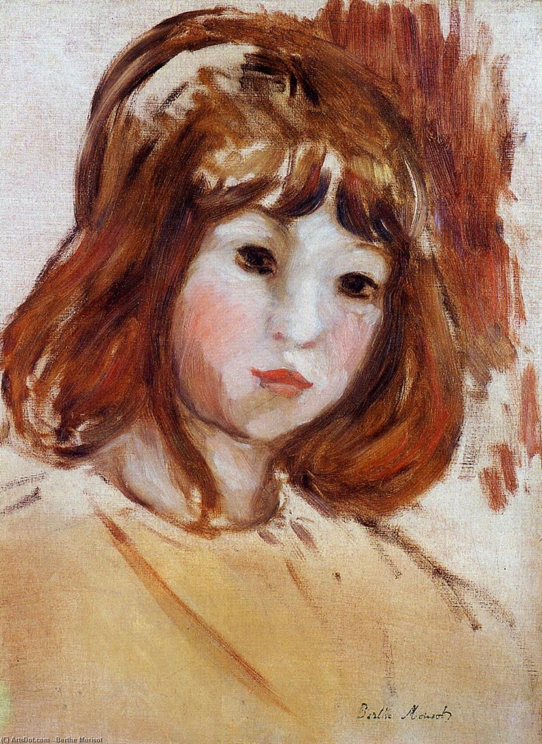 Buy Museum Art Reproductions Portrait of a Young Girl, 1880 by Berthe Morisot (1841-1895, France) | ArtsDot.com