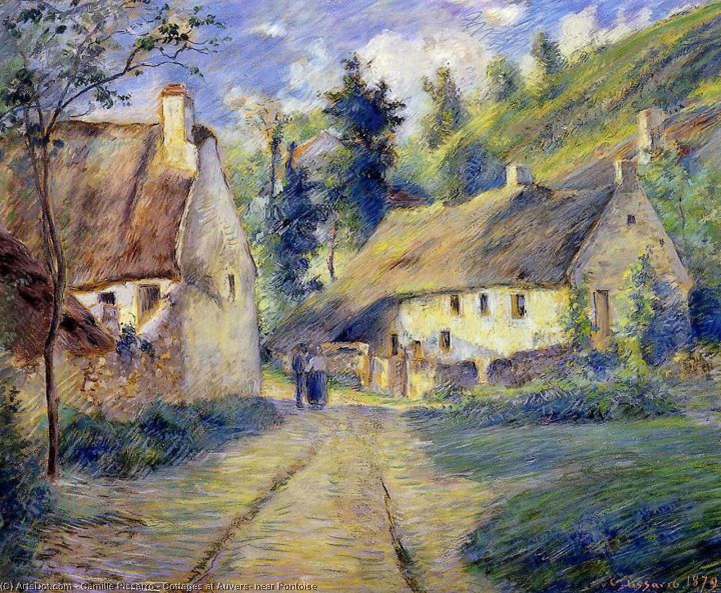 Buy Museum Art Reproductions Cottages at Auvers, near Pontoise, 1879 by Camille Pissarro (1830-1903, United States) | ArtsDot.com