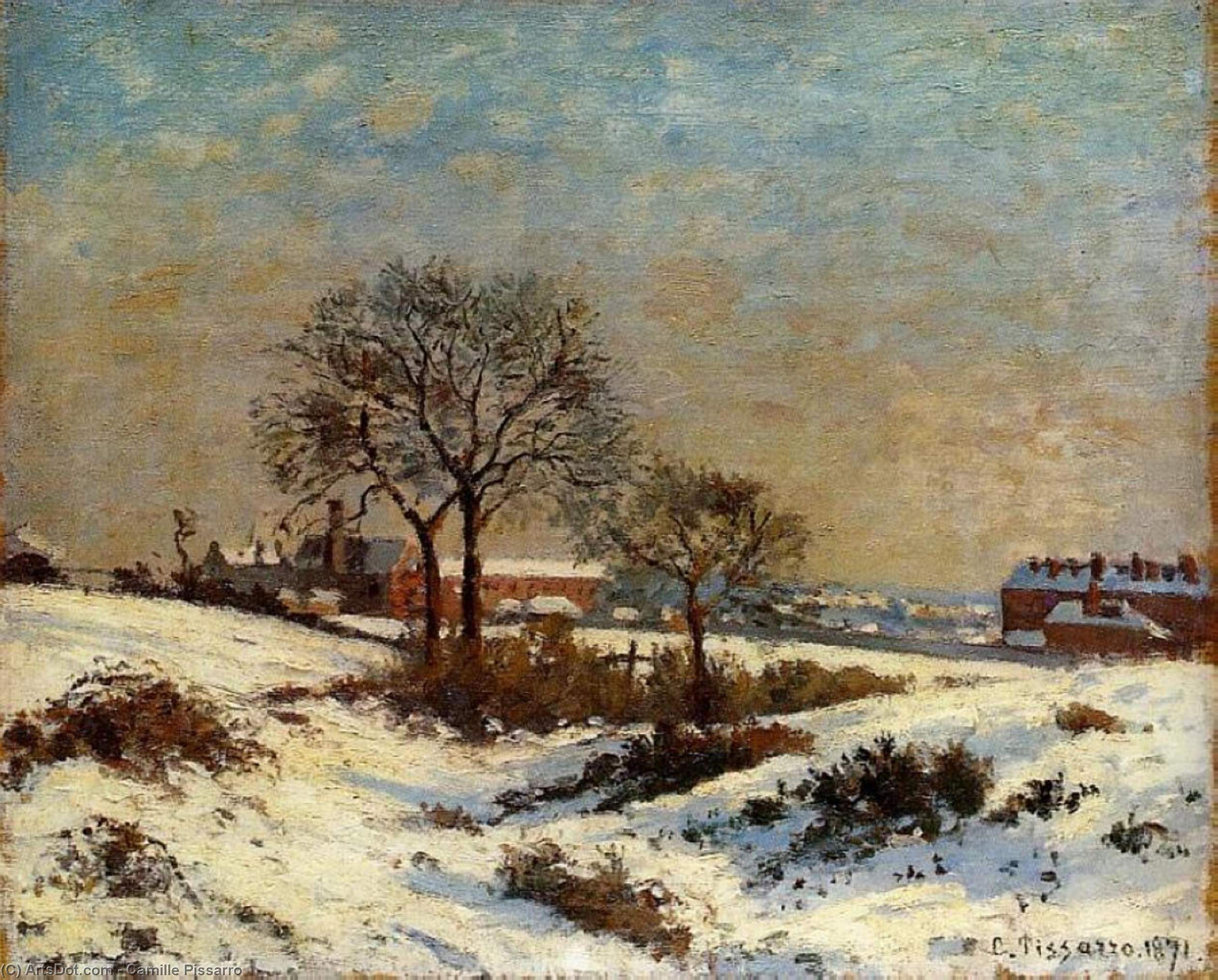 Order Oil Painting Replica Landscape under Snow, Upper Norwood, 1871 by Camille Pissarro (1830-1903, United States) | ArtsDot.com