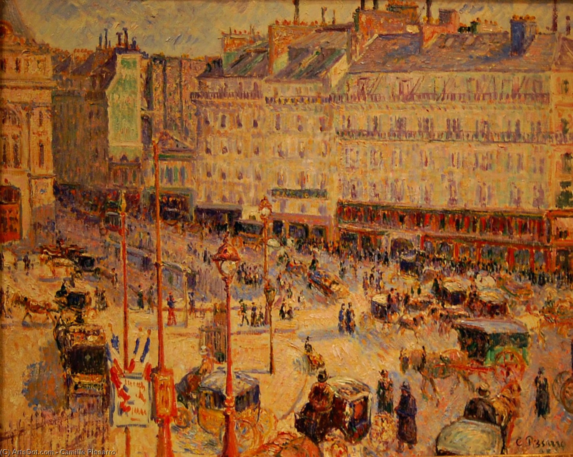Order Oil Painting Replica Place du Havre, Paris, 1897 by Camille Pissarro (1830-1903, United States) | ArtsDot.com