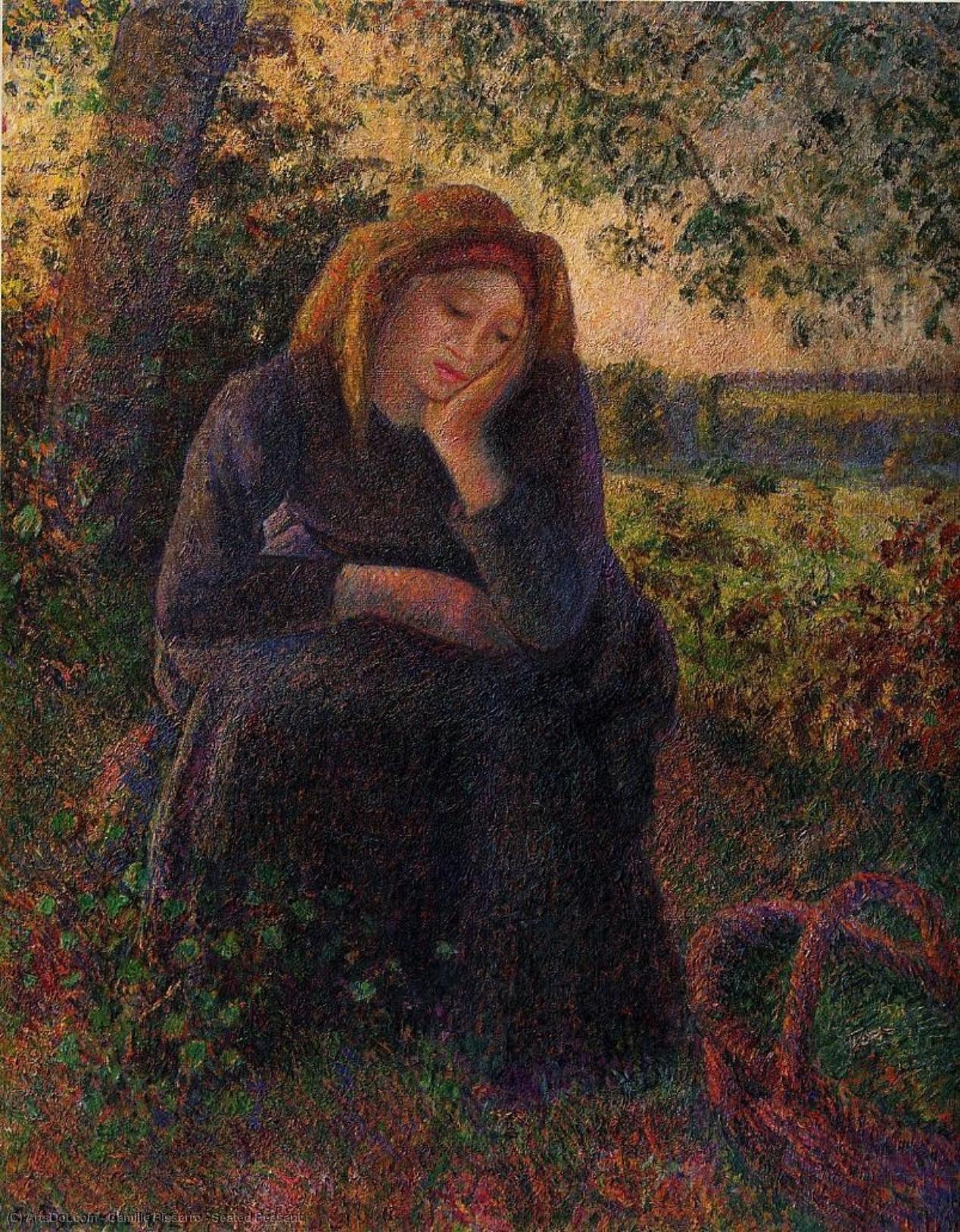 Order Oil Painting Replica Seated Peasant, 1892 by Camille Pissarro (1830-1903, United States) | ArtsDot.com